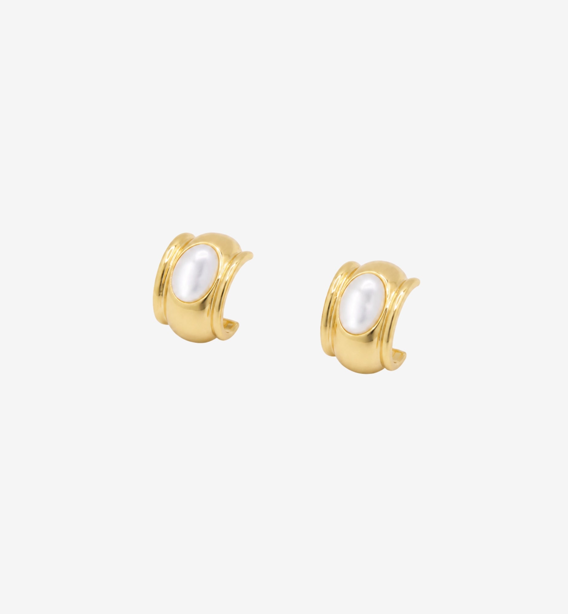 Enso Moonstone Huggie Hoop Earrings