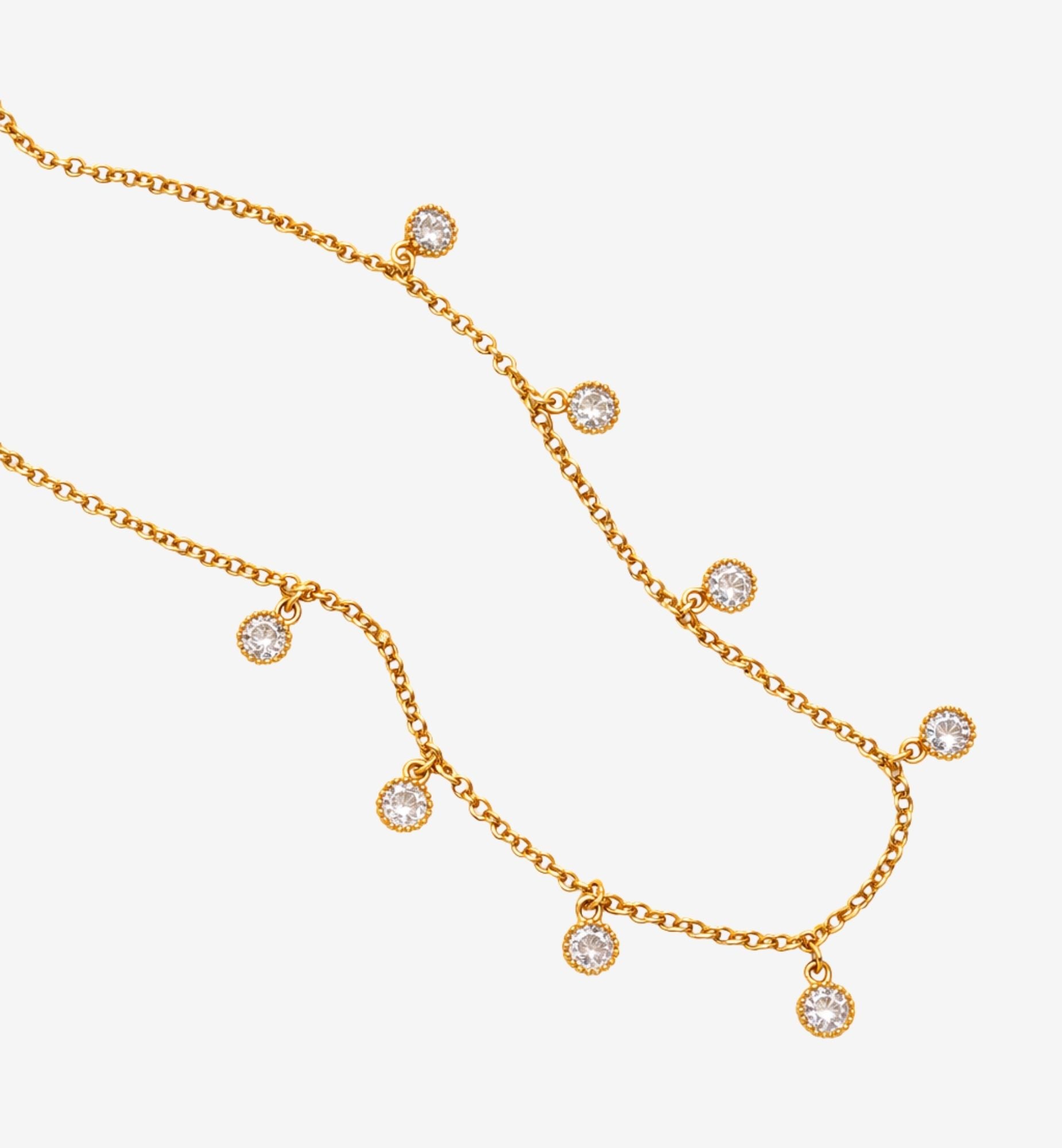 Enso Gold Circle Stone Necklace