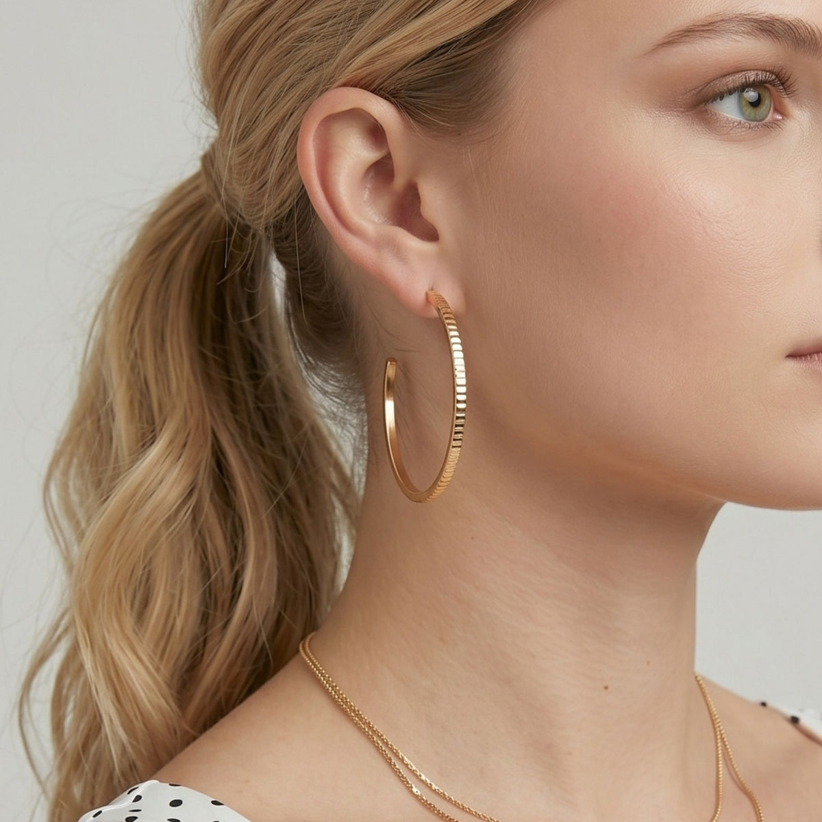 Shikaku Gold Hoop Earrings