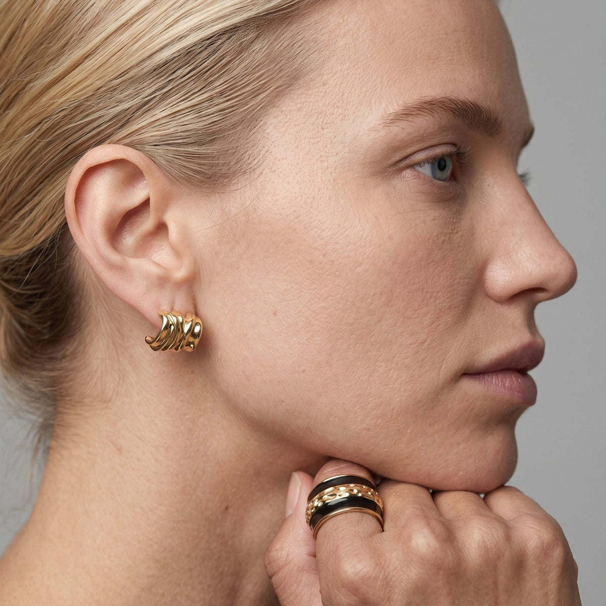 Kin Black and Gold Ring