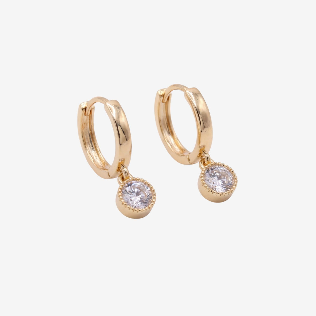 Enso Gold Circle Drop Hoop Earrings