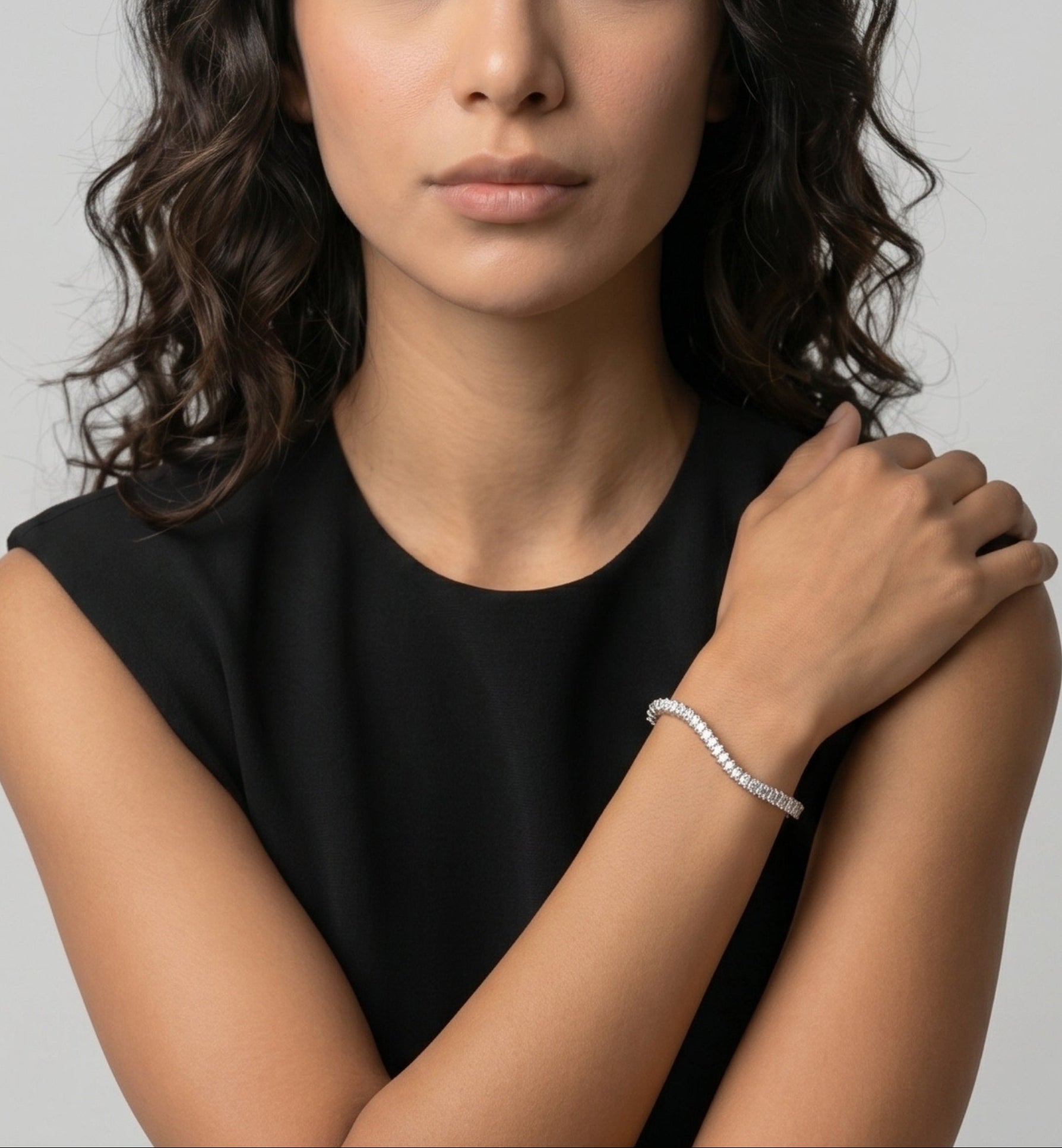 Nami Silver Stone Wave Bangle