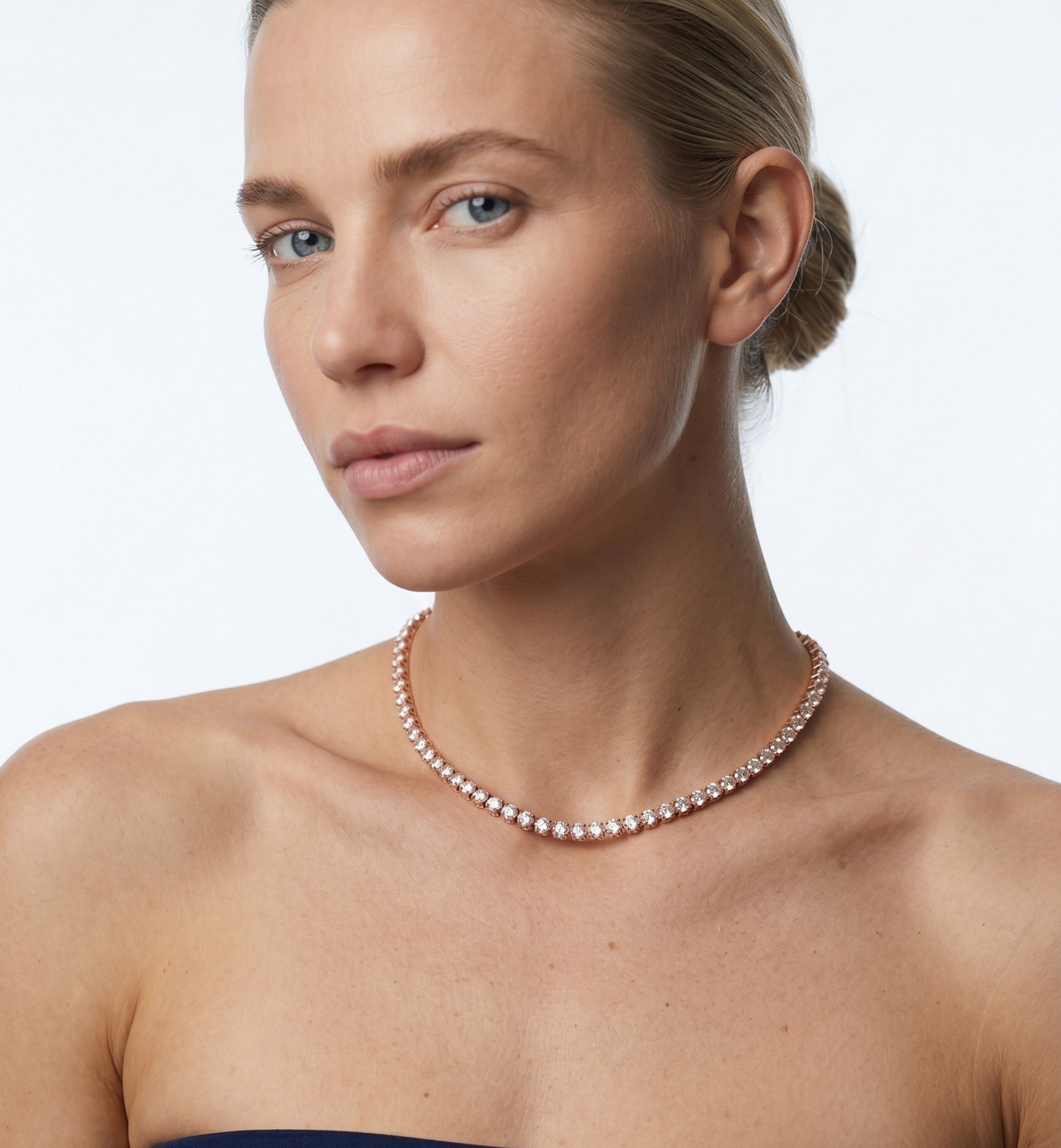 d'icilà Eveil de Rose ペンダント Shikaku Rose Stone Tennis Necklace