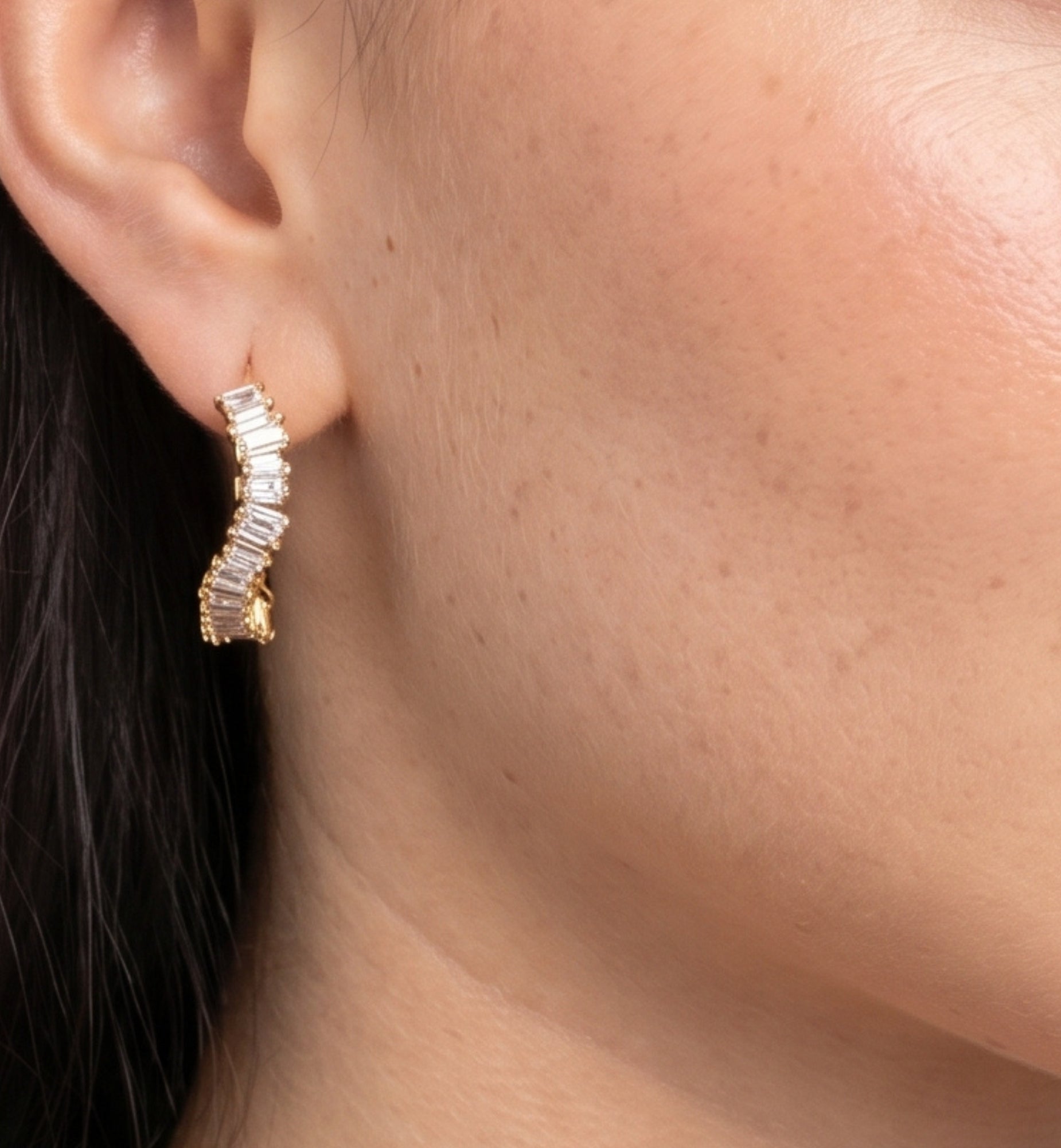Nami Gold Stone Wave Earrings