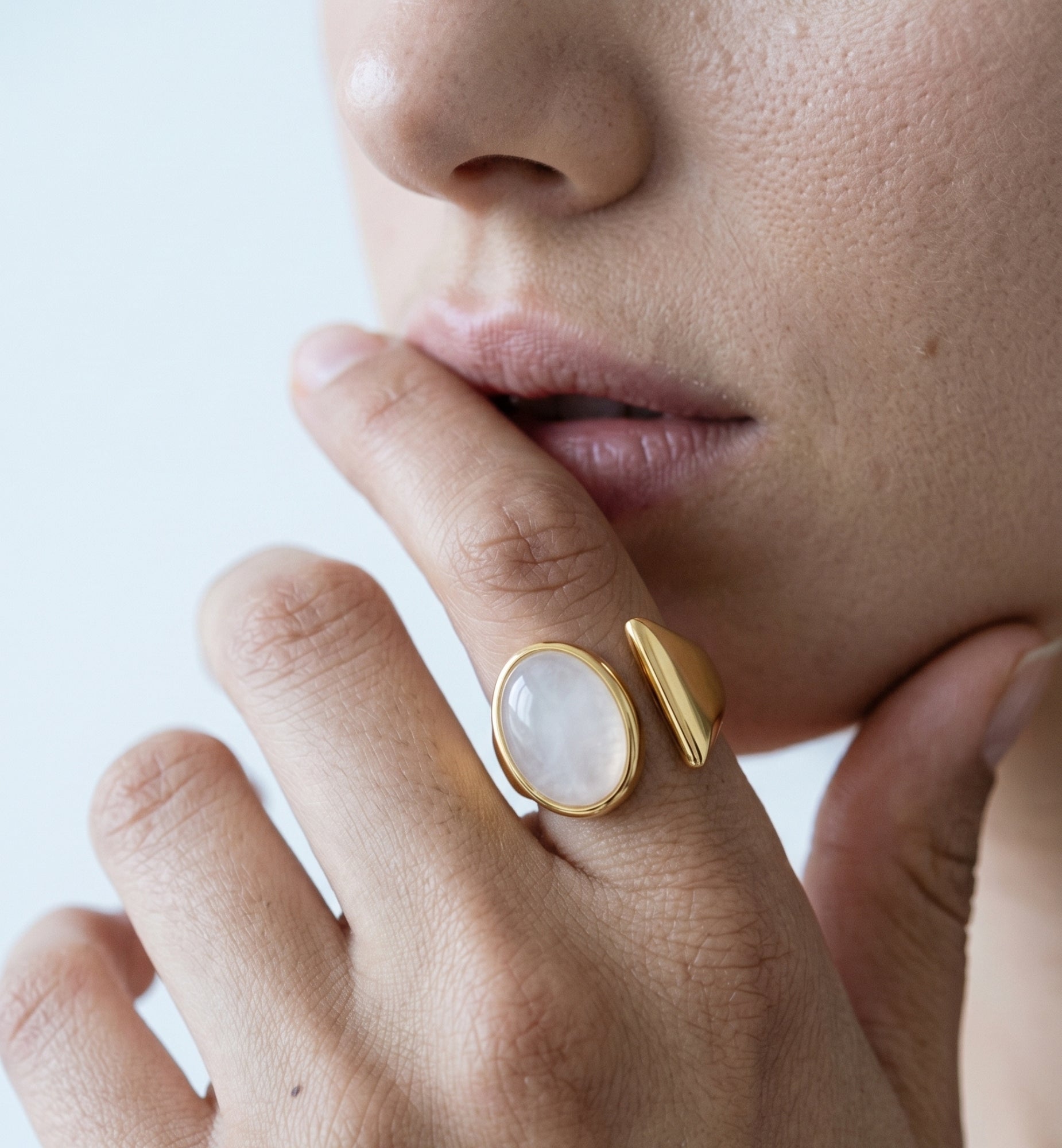 Enso Moonstone Wraparound Ring