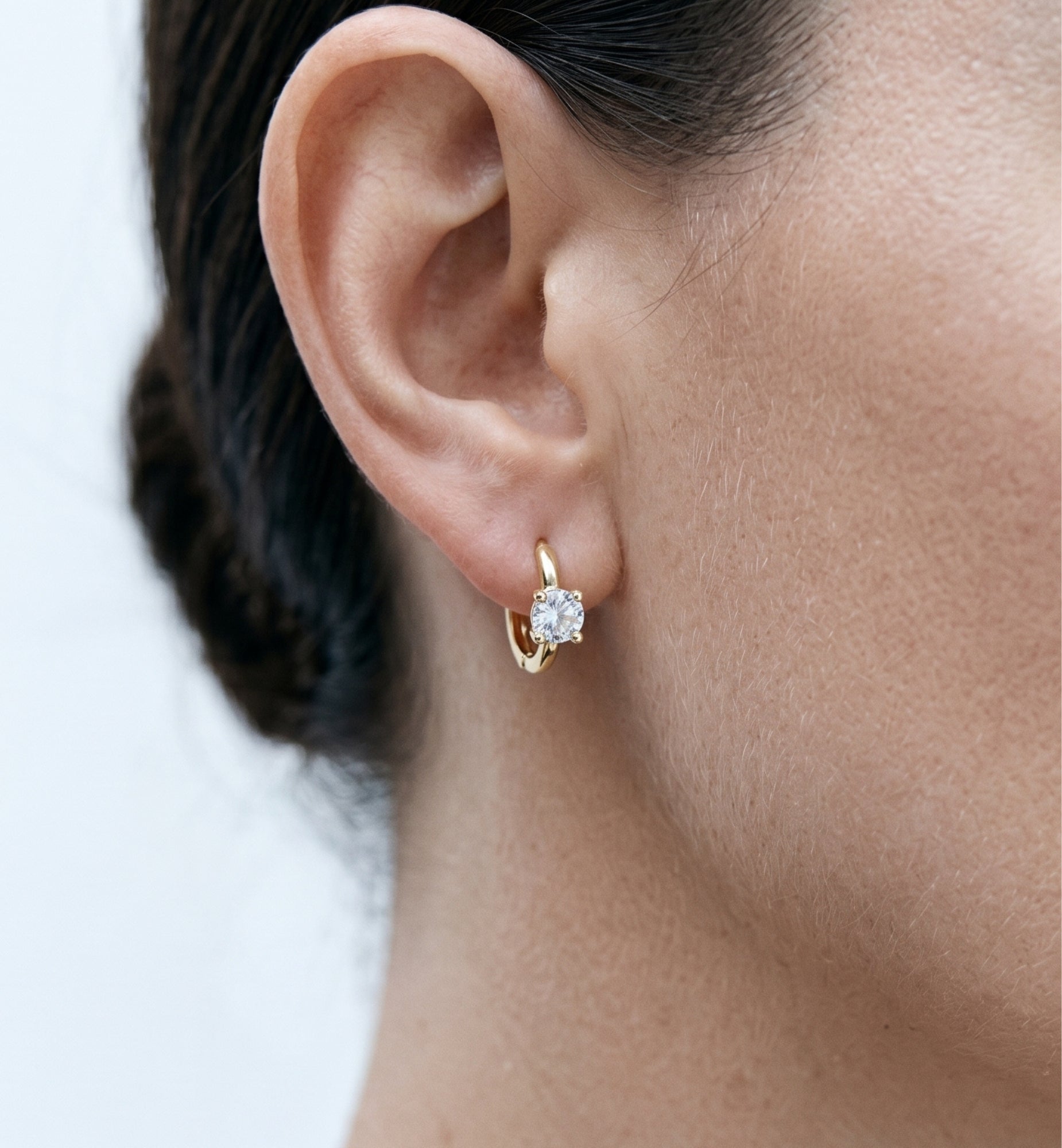 Shikaku Stone Huggie Hoop Earrings