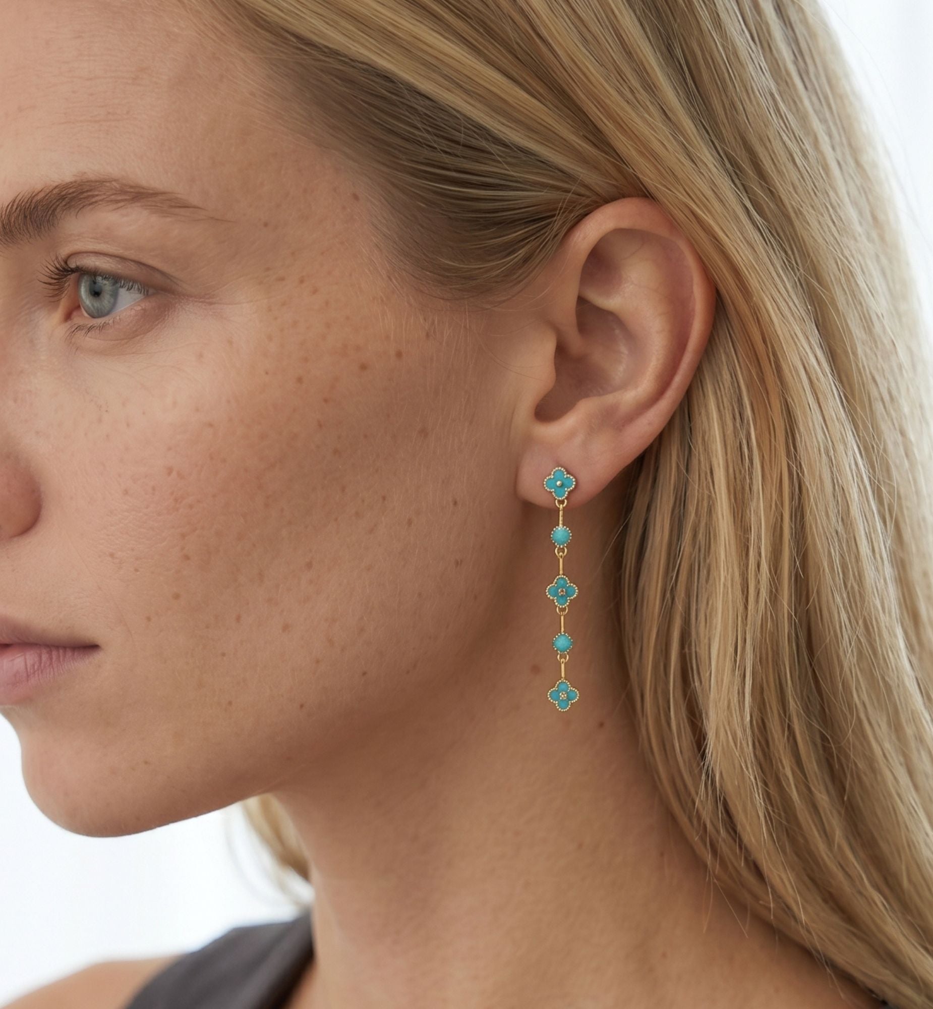 Kinmokusei Aqua Drop Earrings
