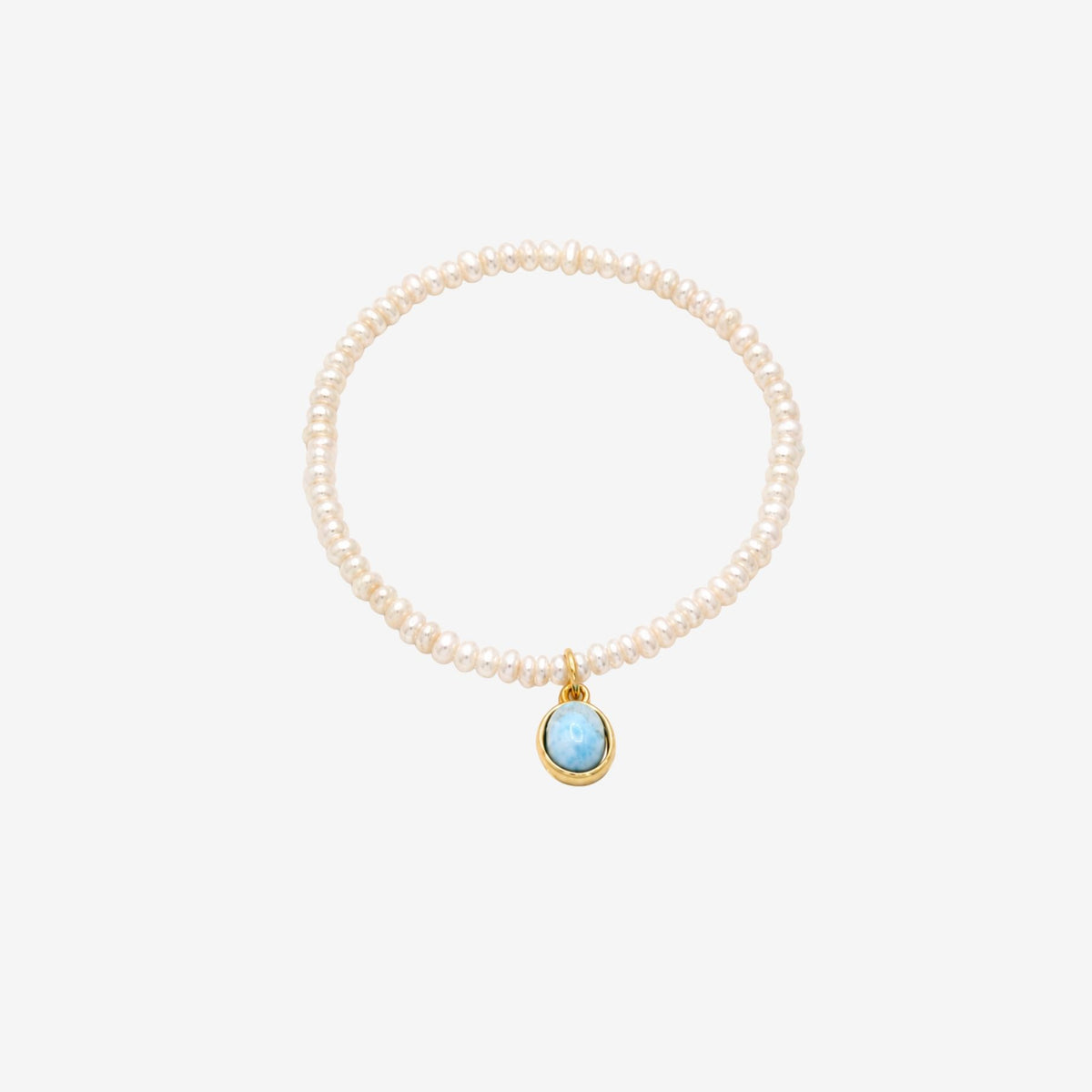 Shinju Pearl Larimar Pendant Bracelet