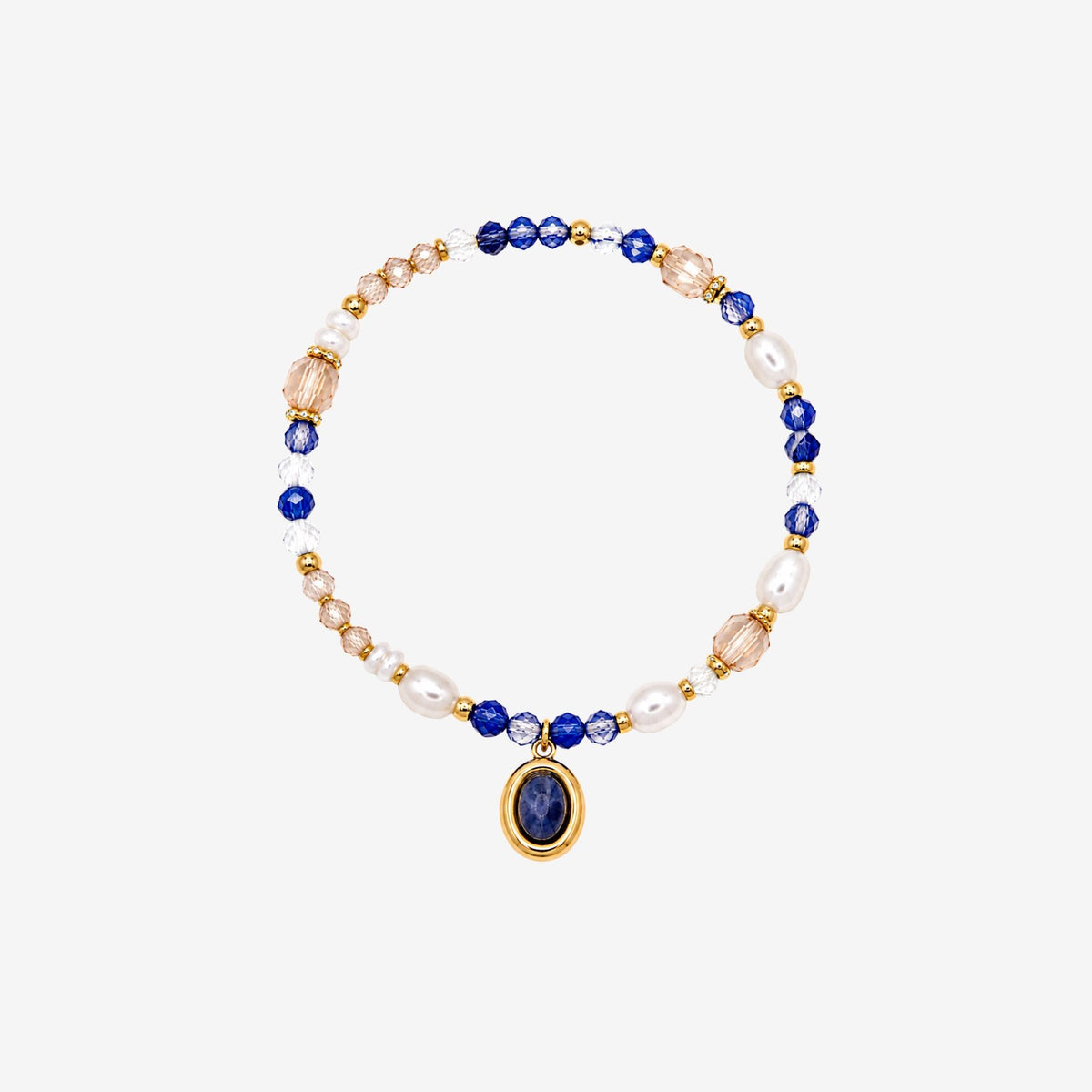 Enso Crystal Bracelet with Sodalite Charm