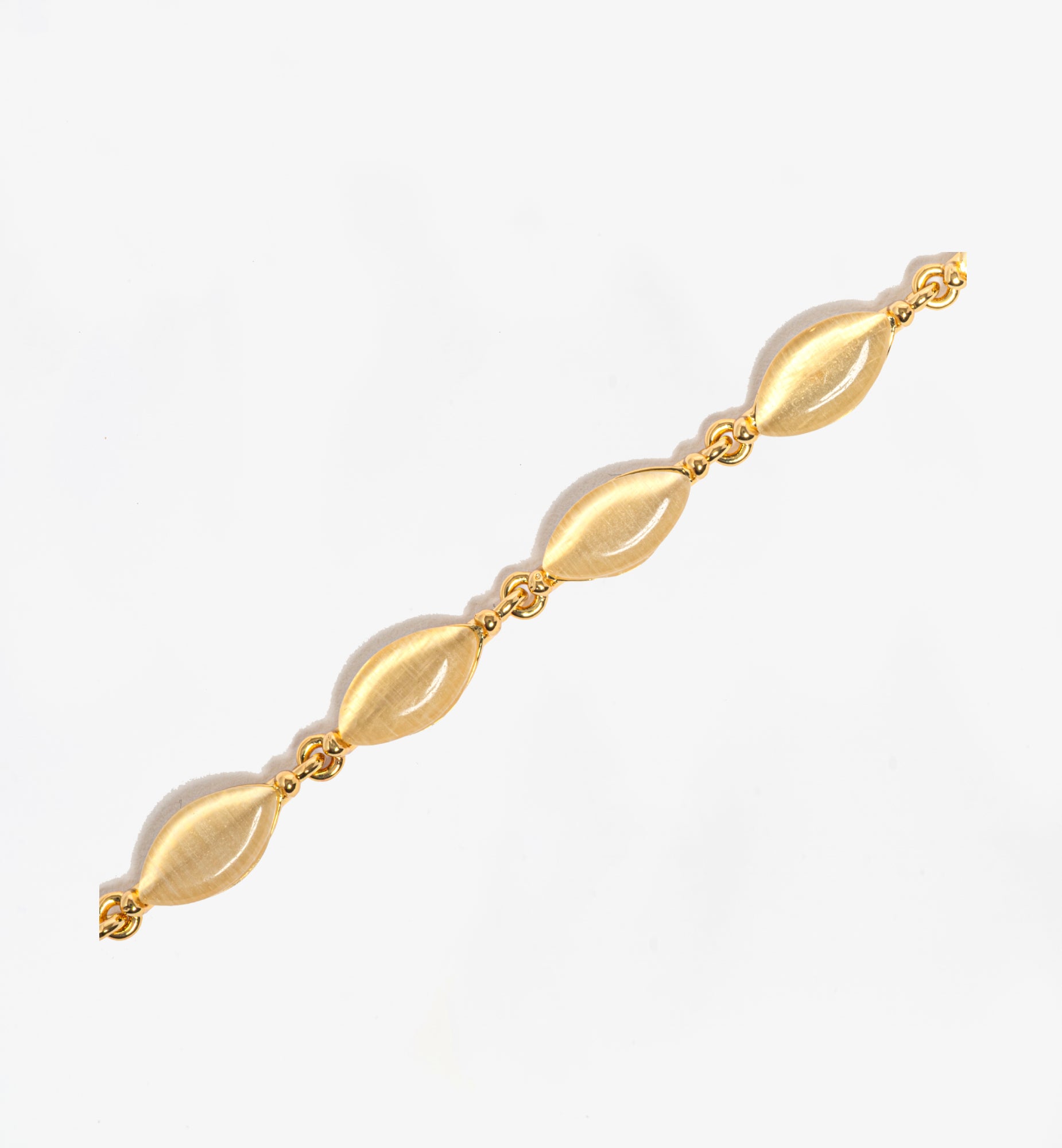 Nekomeishi Cream Cats Eye Bracelet 18K Gold Plated Semi Precious Stone  18K Gold Plated by Uchi & Soto Jewellery