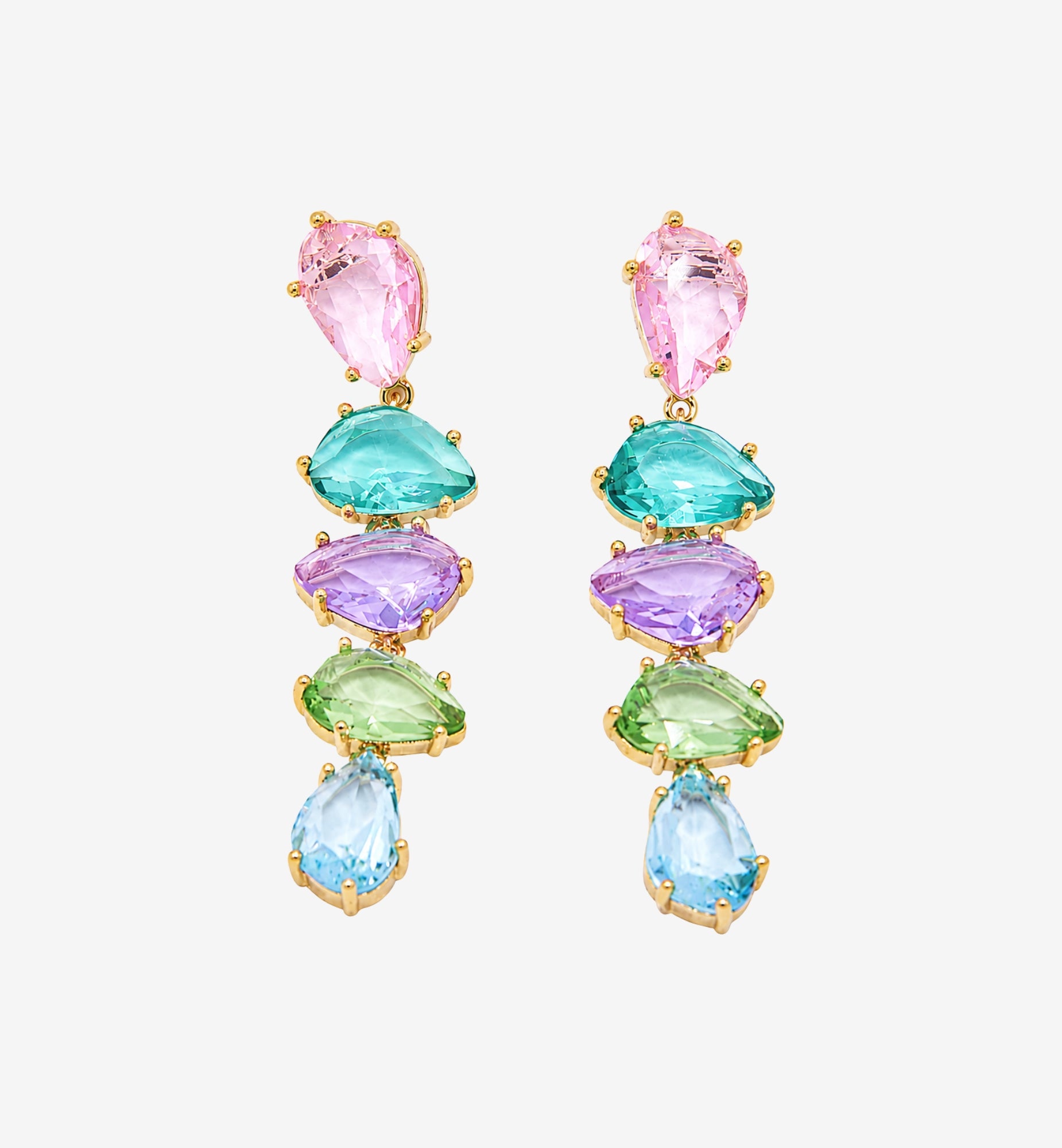 Hanabi Mixed Stone Drop Earrings