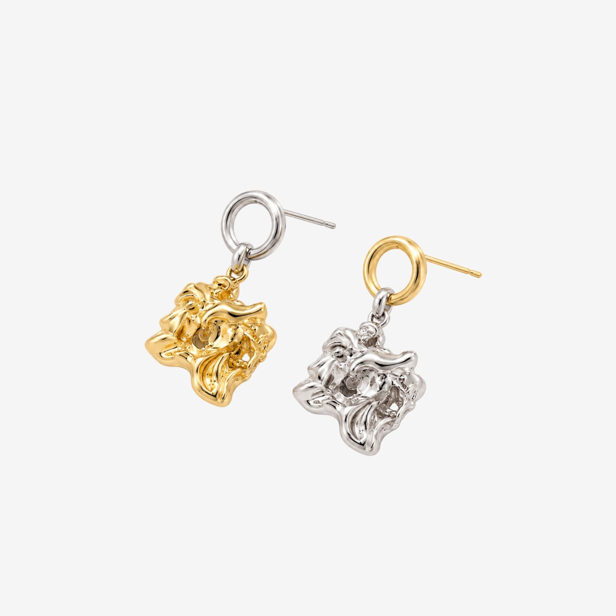Nami Mixed Metals Molten Drop Earrings