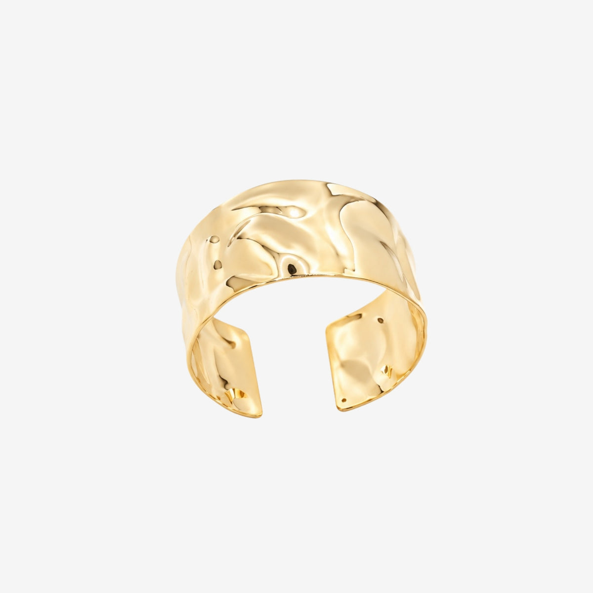 Kin Gold Sculptured Wide Cuff Bangle