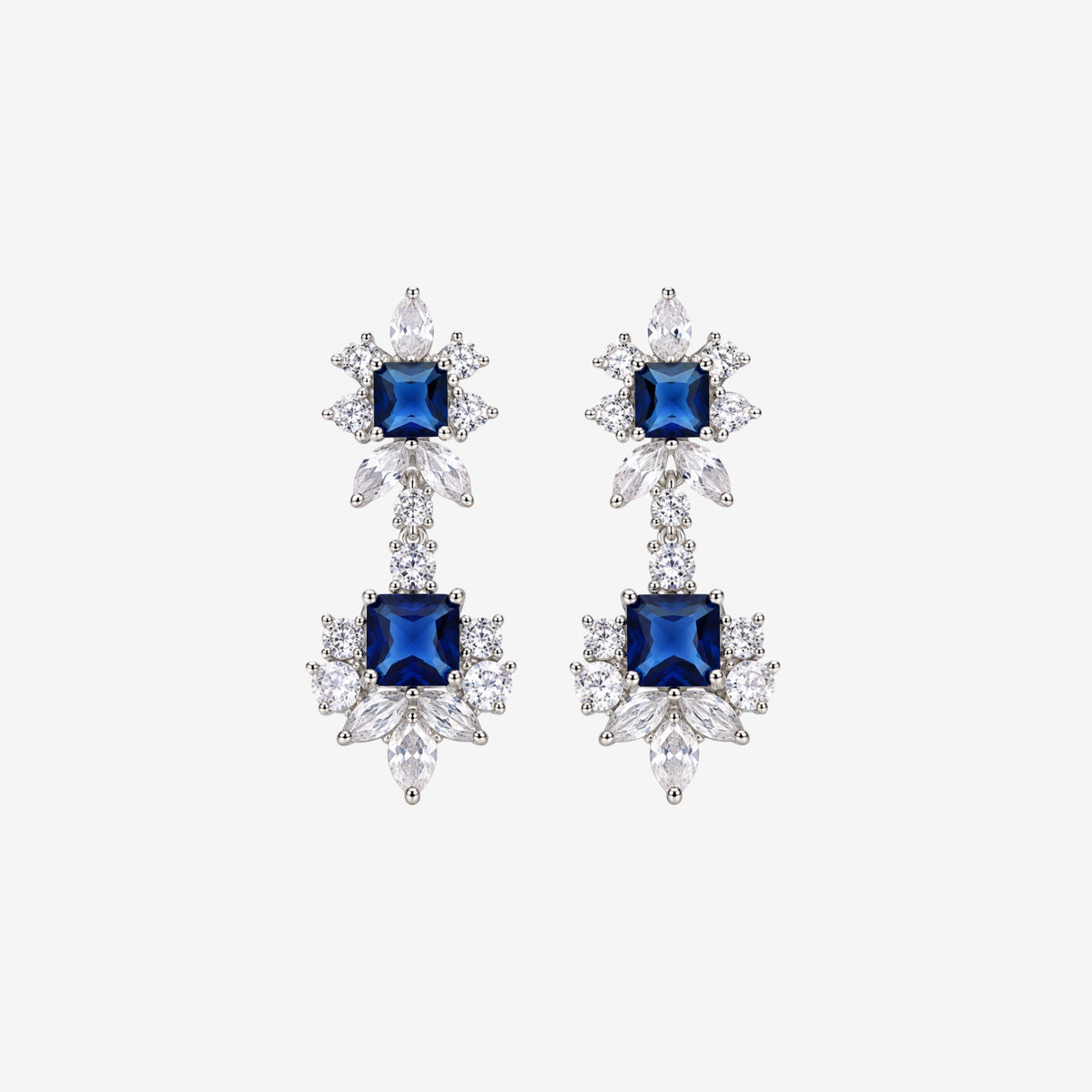 Hanabi Blue and Silver Stone Earrings