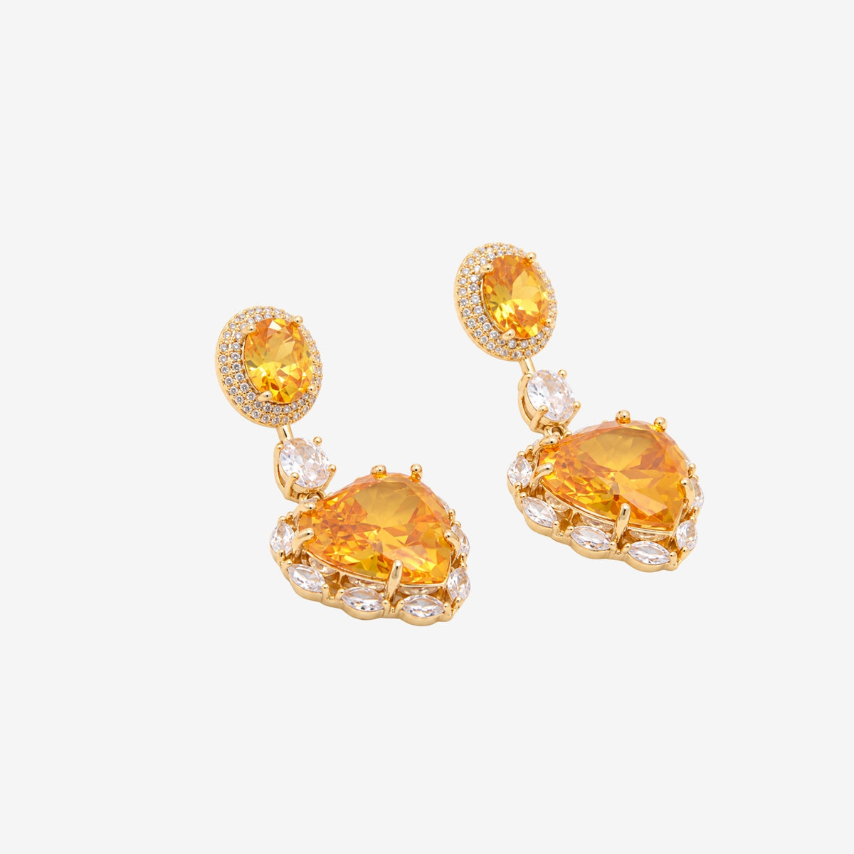 Kokoro Yellow Stone Heart Earrings