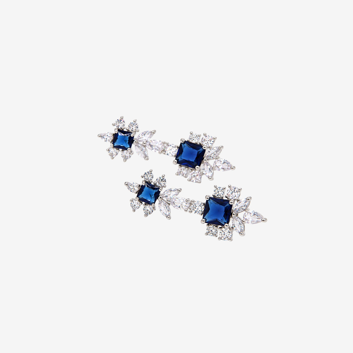 Hanabi Blue and Silver Stone Earrings