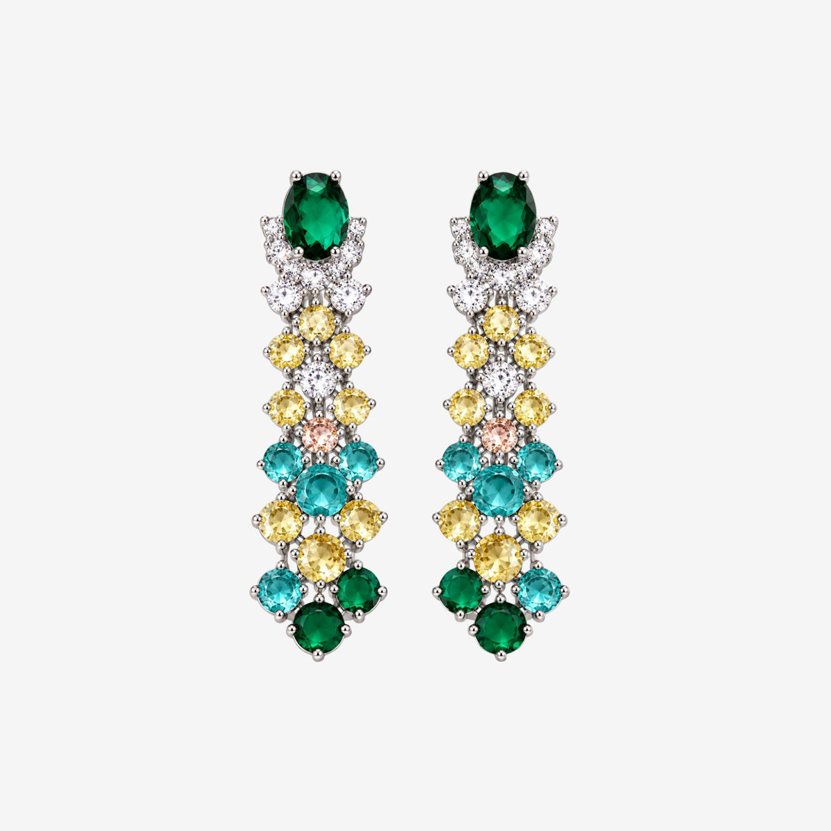 Hanabi Green and Yellow Stone Drop Earrings