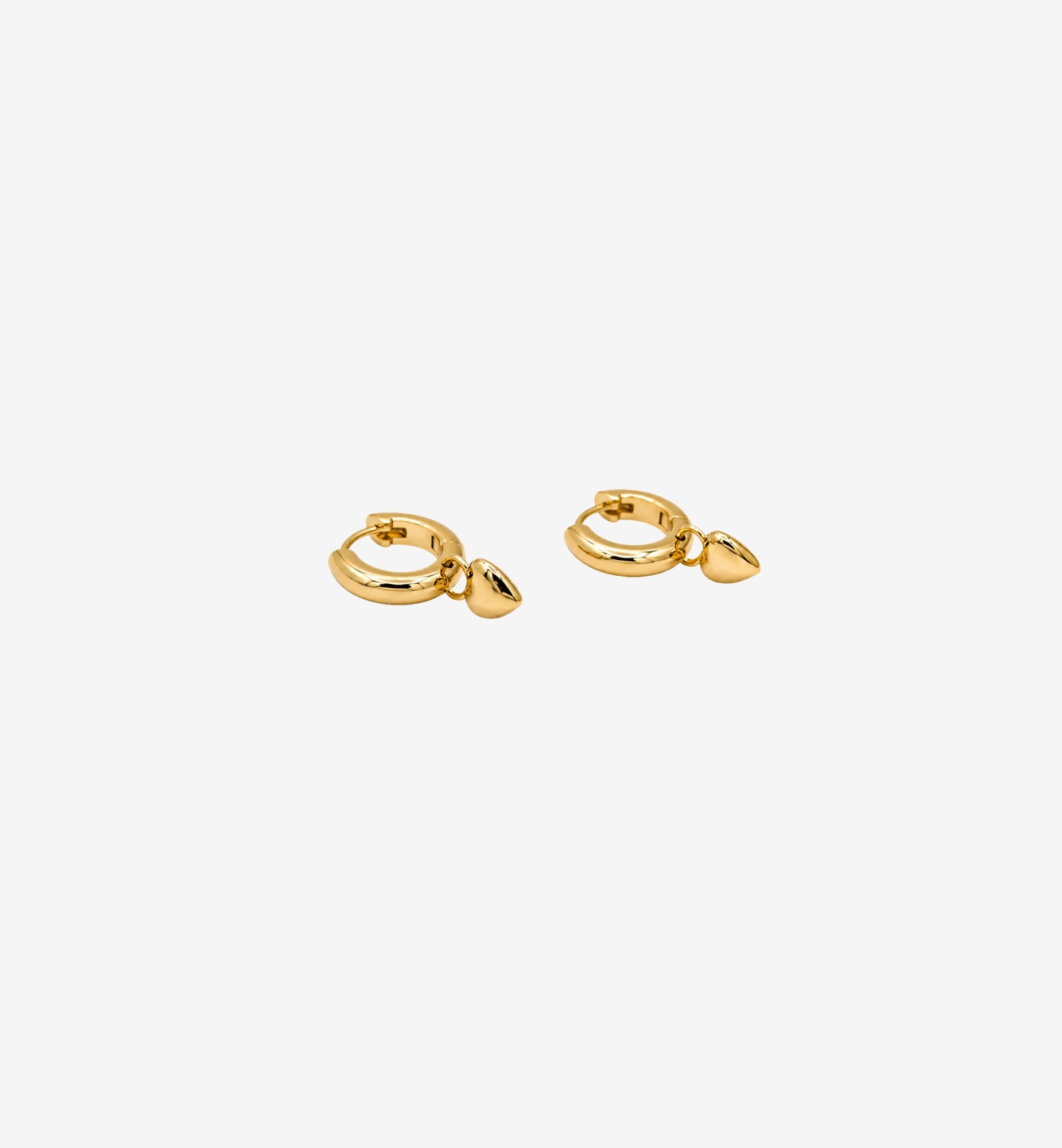 Kokoro Heart Drop Huggies Earrings