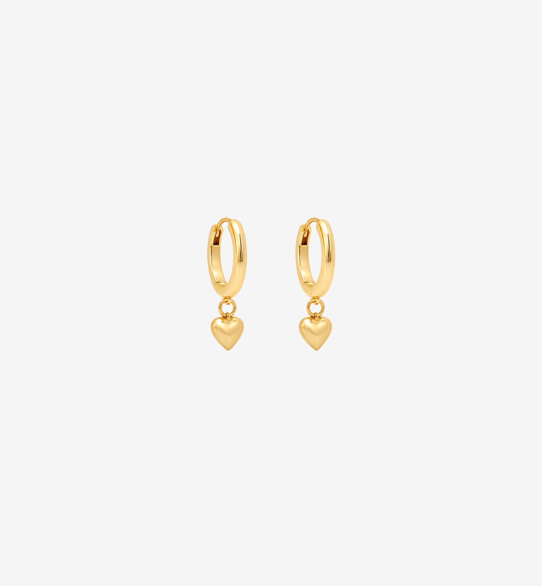 Kokoro Heart Drop Huggies Earrings
