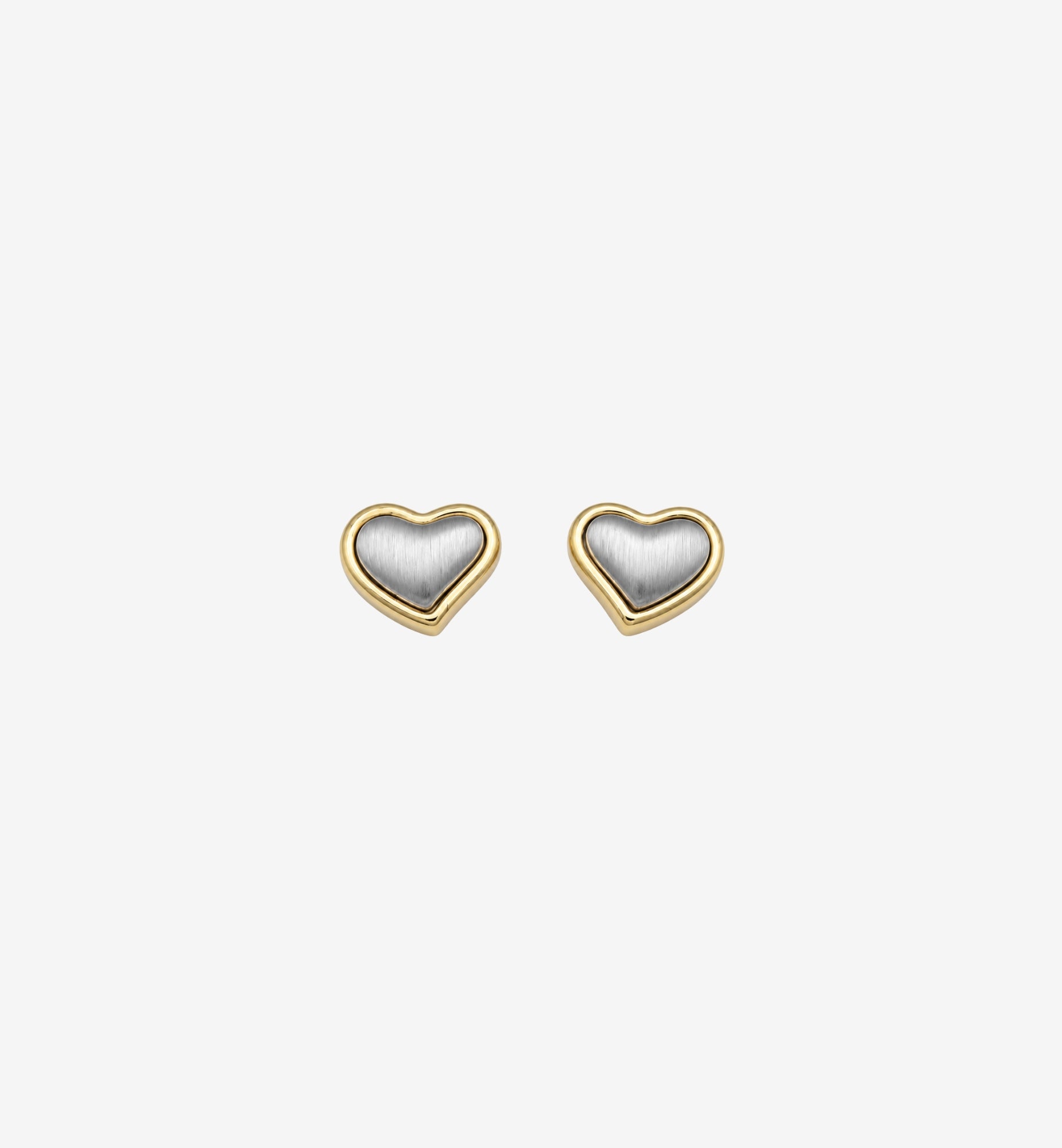 Kokoro Mixed Metal Heart Stud Earrings