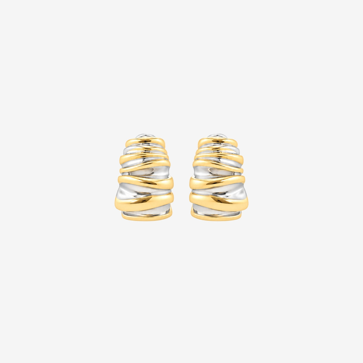 Nami Mixed Metals Wavy Hoop Earrings