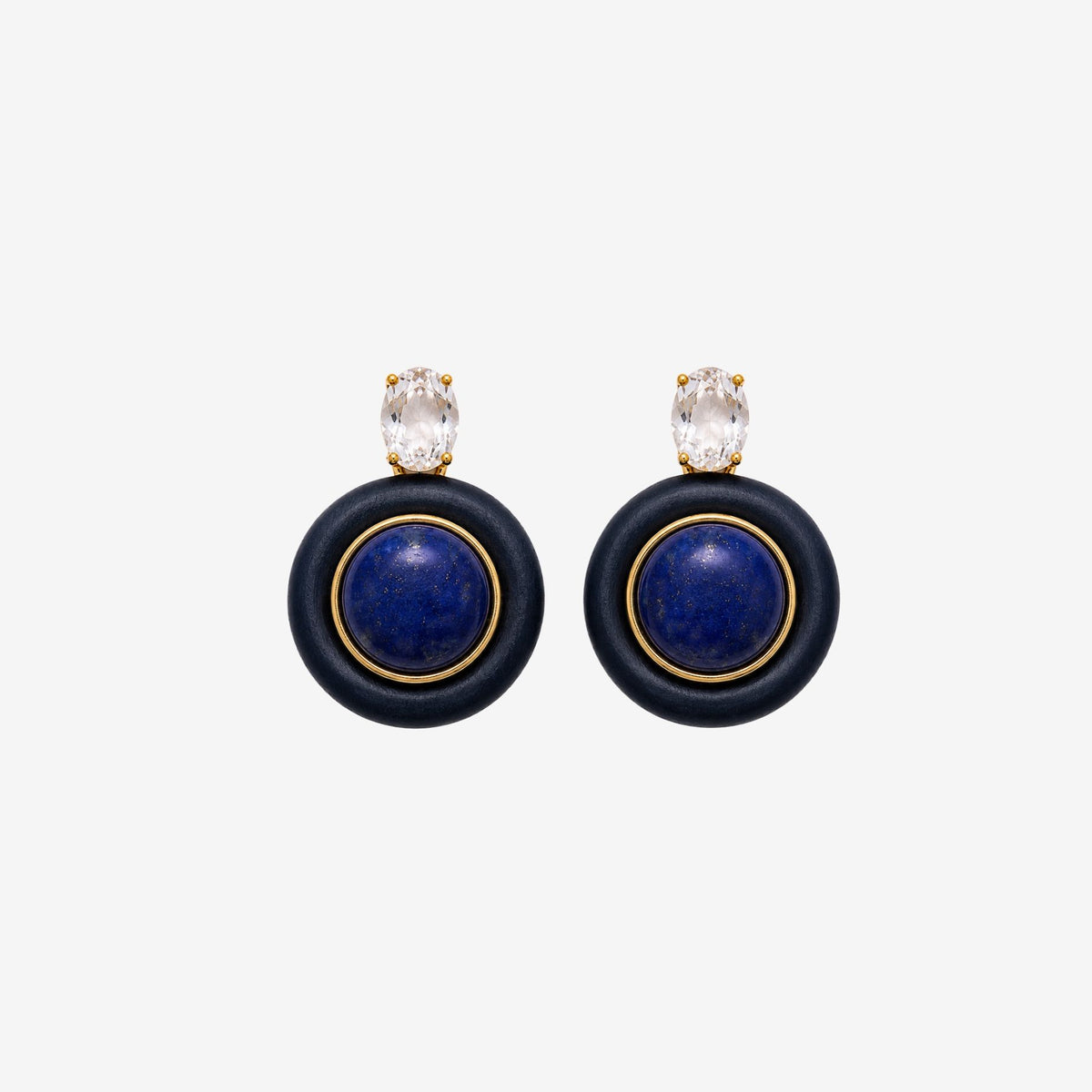 Enso Lapis Lazuli Round Stud Earrings