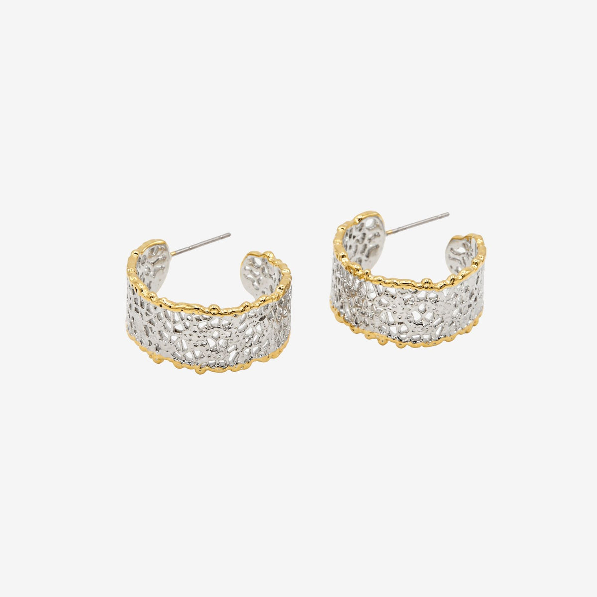 Kin Mixed Metal Filigree Hoops