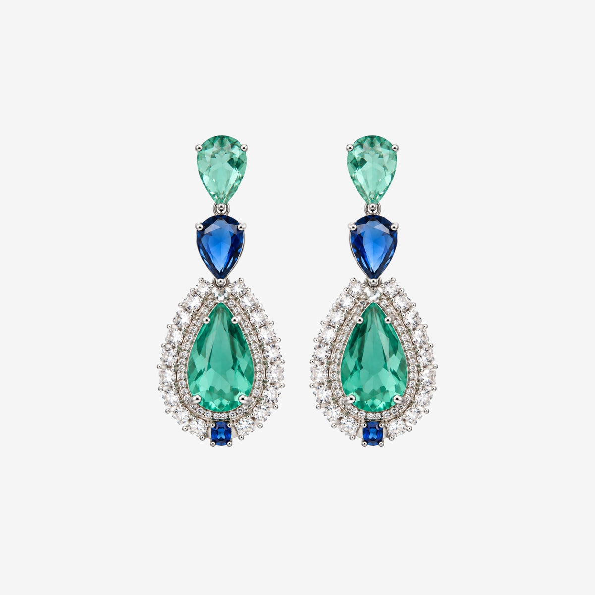 Hanabi Jade and Blue Stone Drop Earrings