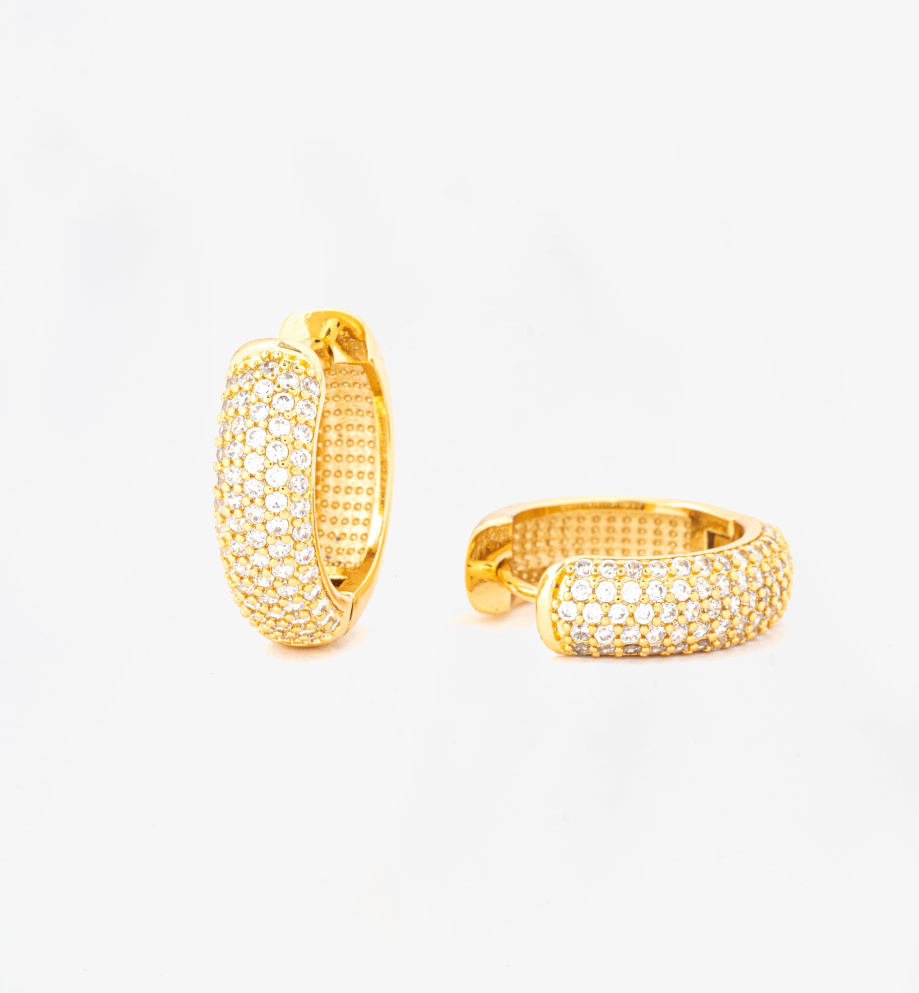 Kin Gold Pave Earrings  18K Gold Plated by Uchi & Soto Jewellery
