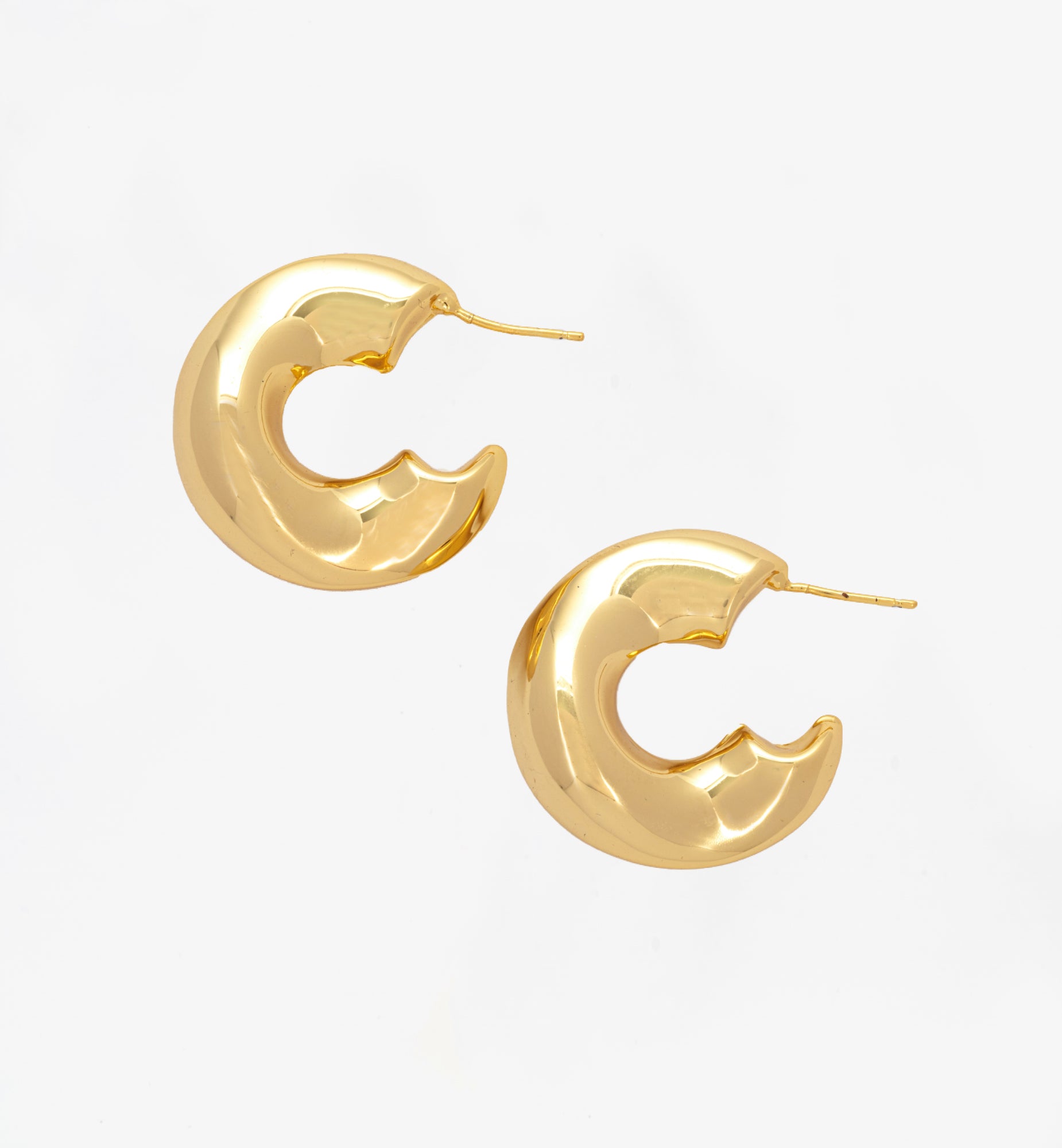 Nami Gold Wave Hoops  18K Gold Plated by Uchi & Soto Jewellery