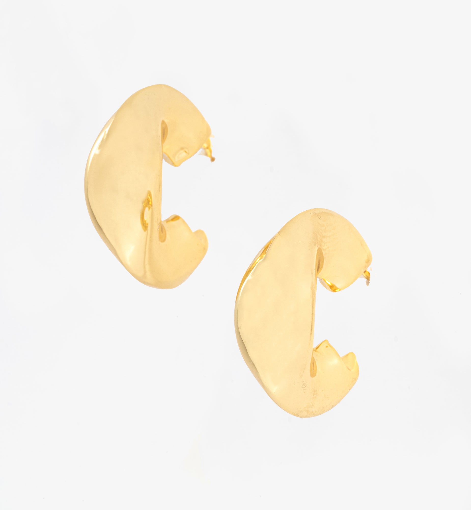 Nami Gold Wave Hoops 18K Gold Plated  18K Gold Plated by Uchi & Soto Jewellery