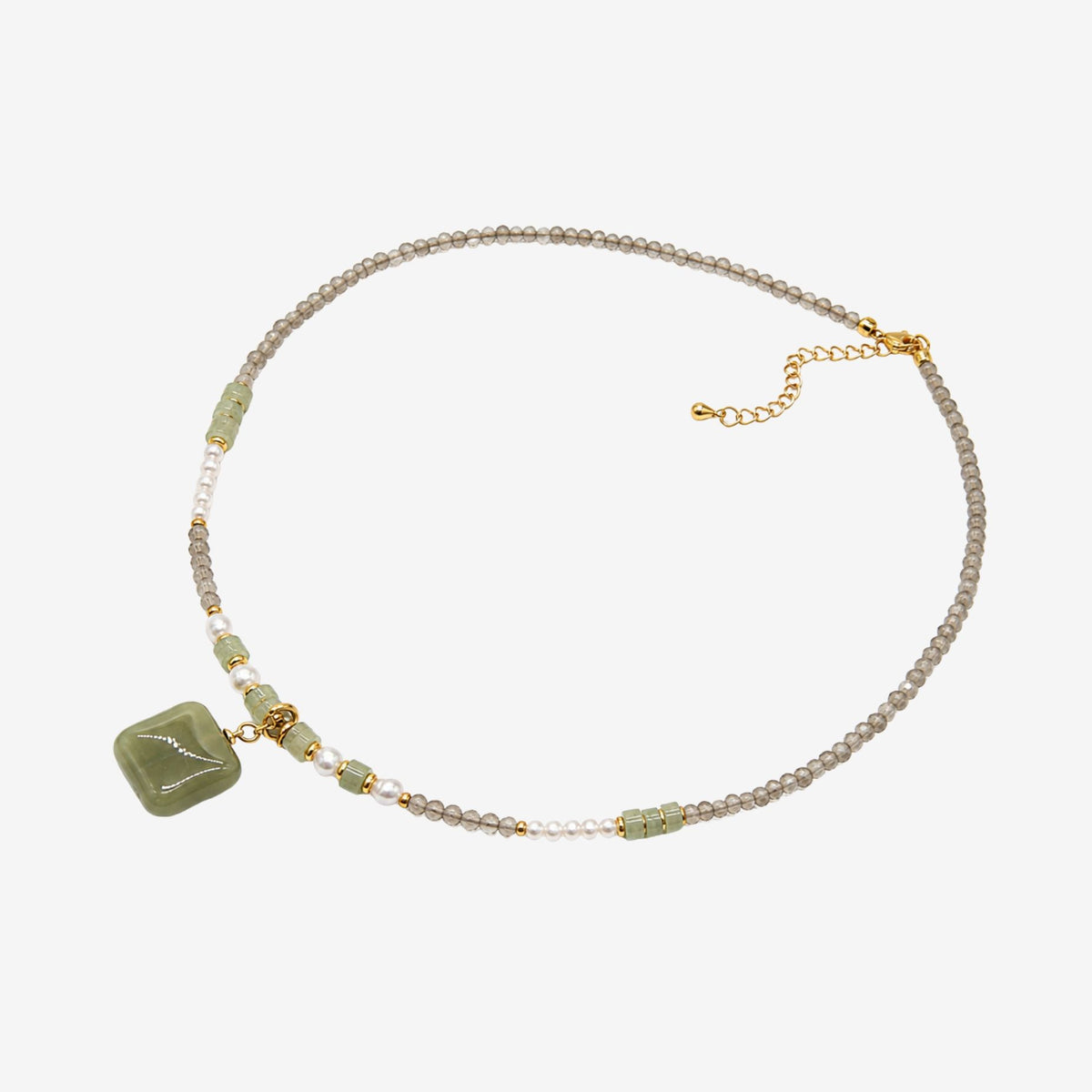 Shikaku Green Bead Necklace