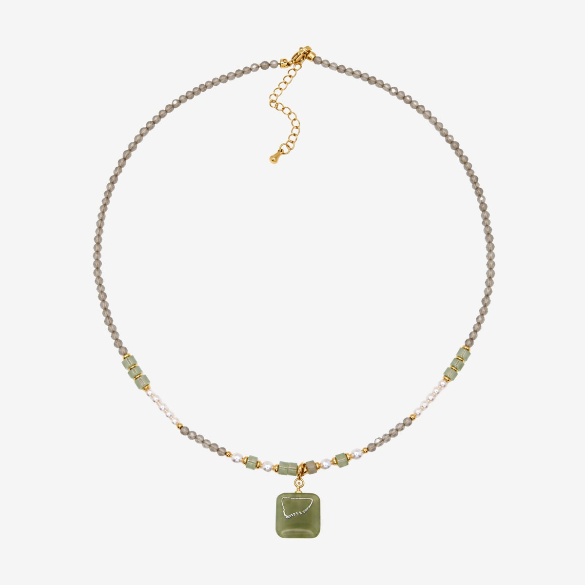 Shikaku Green Bead Necklace