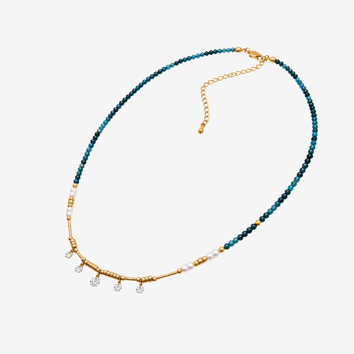 Enso Bead and Stone Necklace