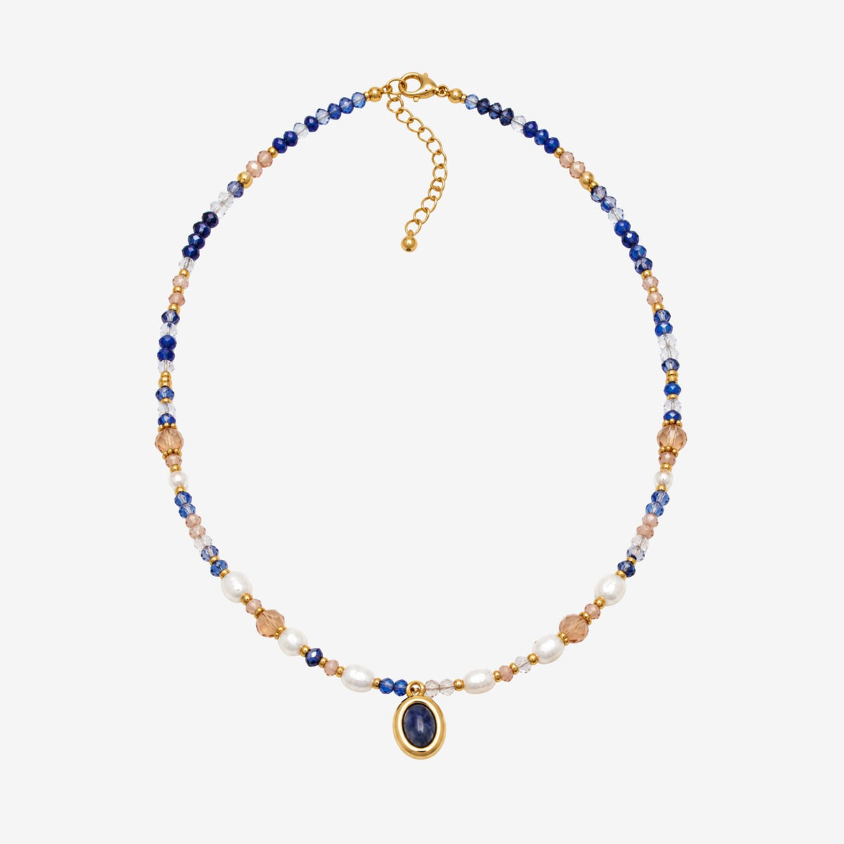 Enso Crystal Necklace with Sodalite Pendant