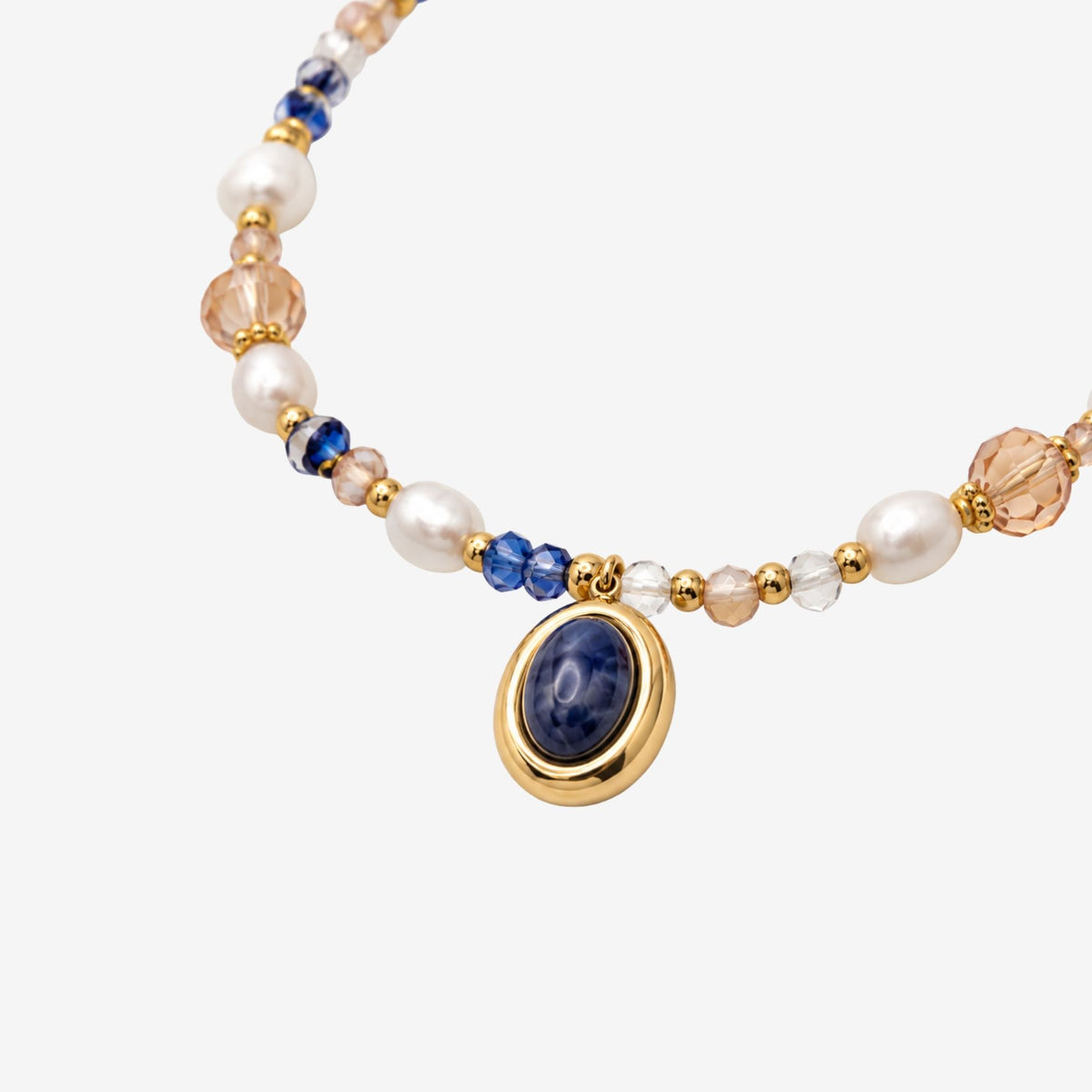 Enso Crystal Necklace with Sodalite Pendant