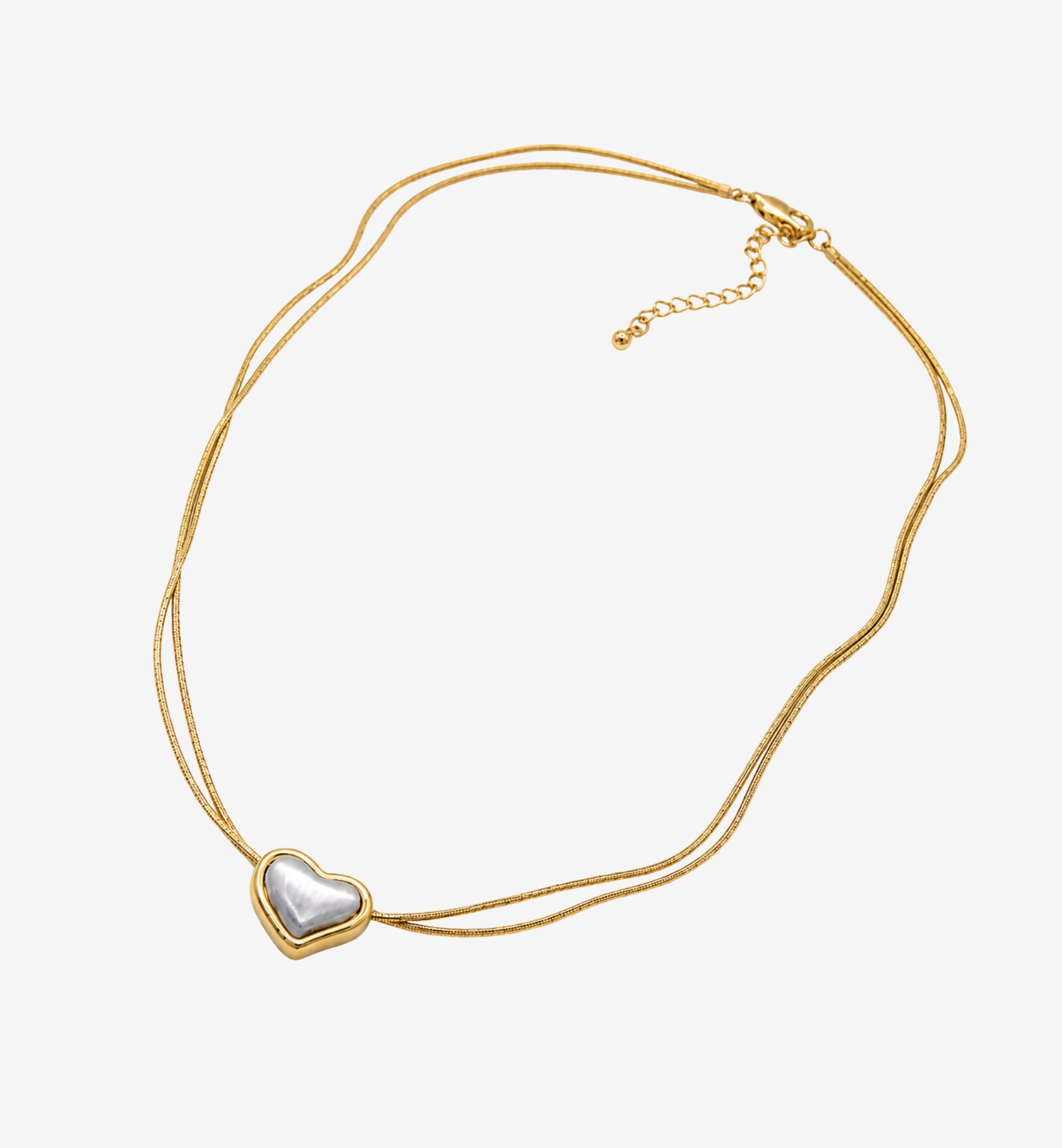 Kokoro Mixed Metal Heart Necklace