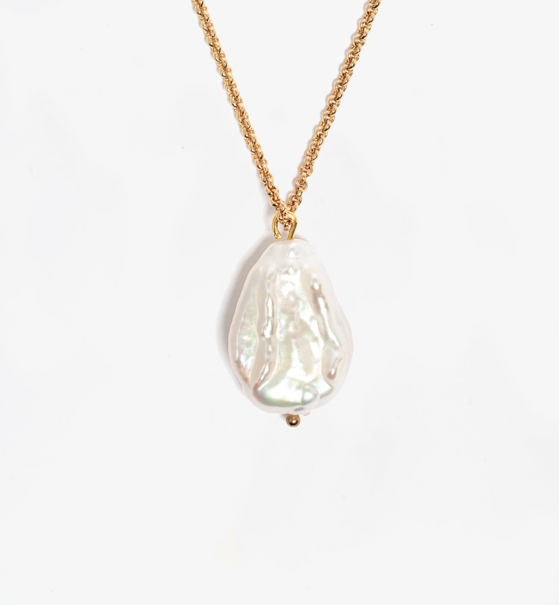 Shinju Gold Baroque Pearl Pendant  18K Gold Plated by Uchi & Soto Jewellery