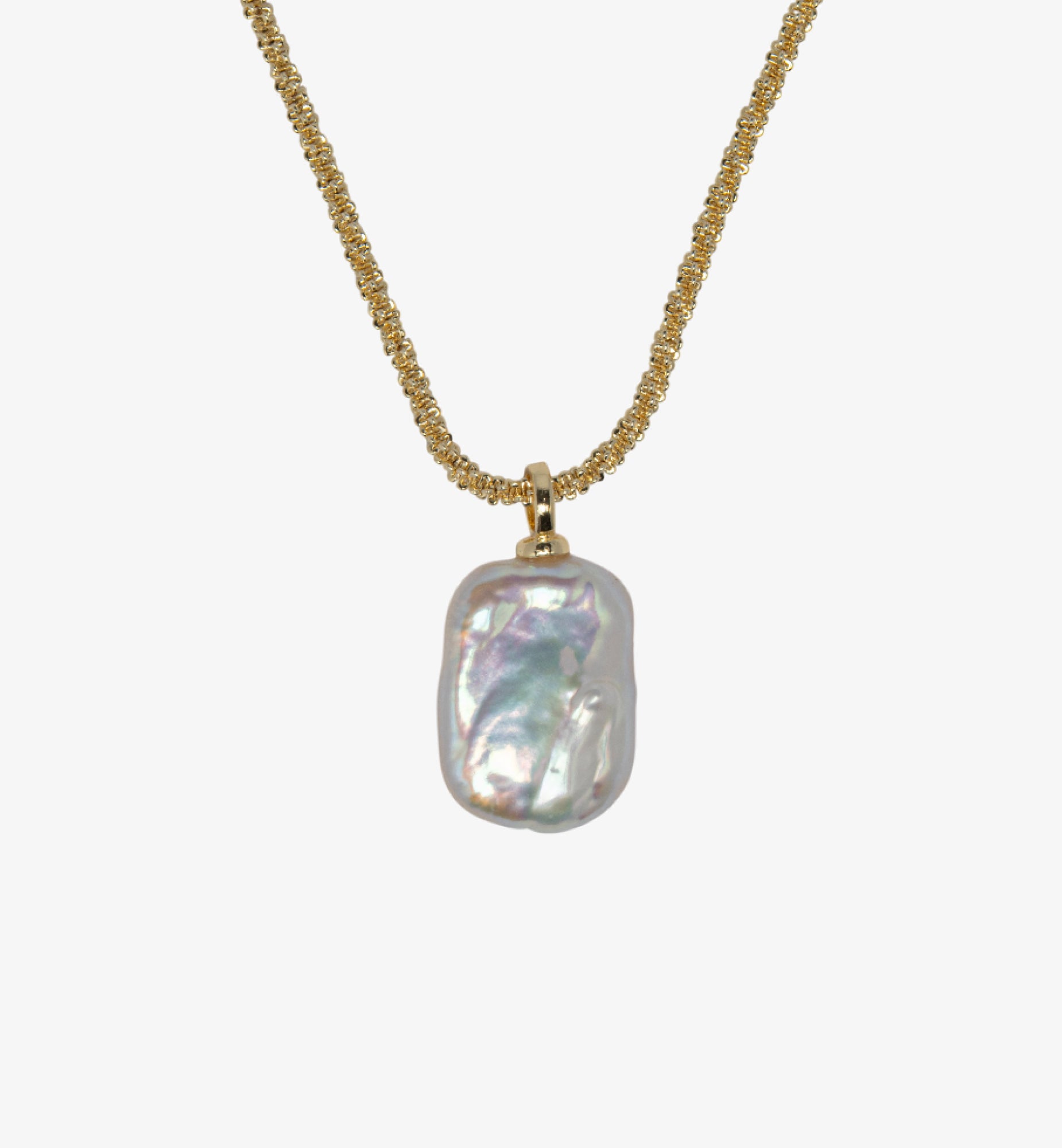 Shinju Gold Square Pearl Necklace  18K Gold Plated by Uchi & Soto Jewellery
