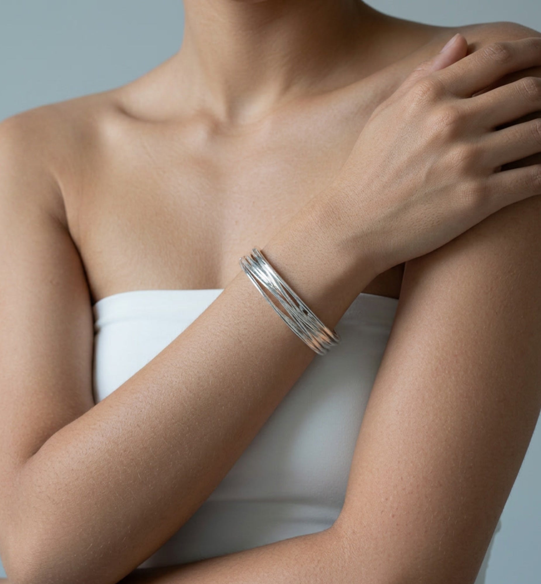 Nami Silver Twist Bangle Plated | 925 Sterling Silver | Uchi & Soto