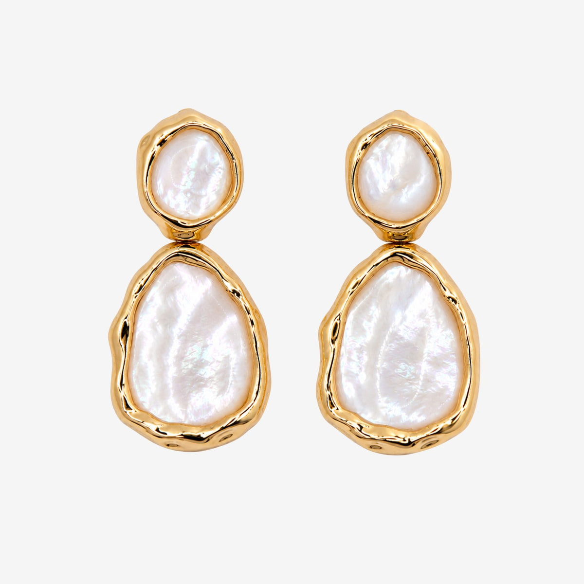 Shinju Mother Pearl Oversized Drop Earrings