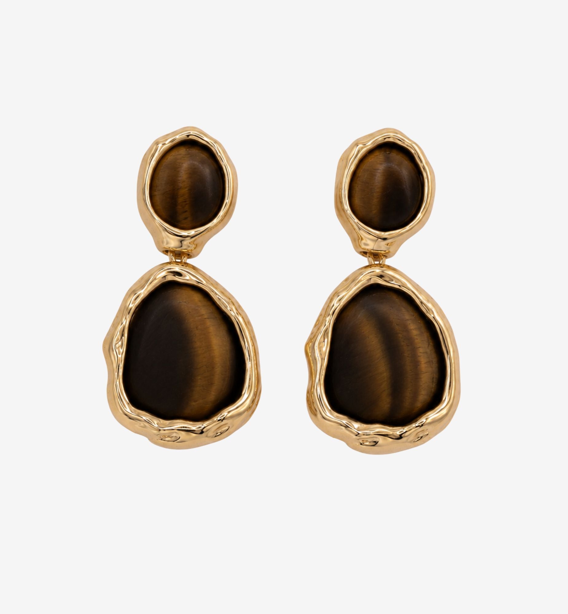 Nekomeishi Tigers Eye Oversized Earrings
