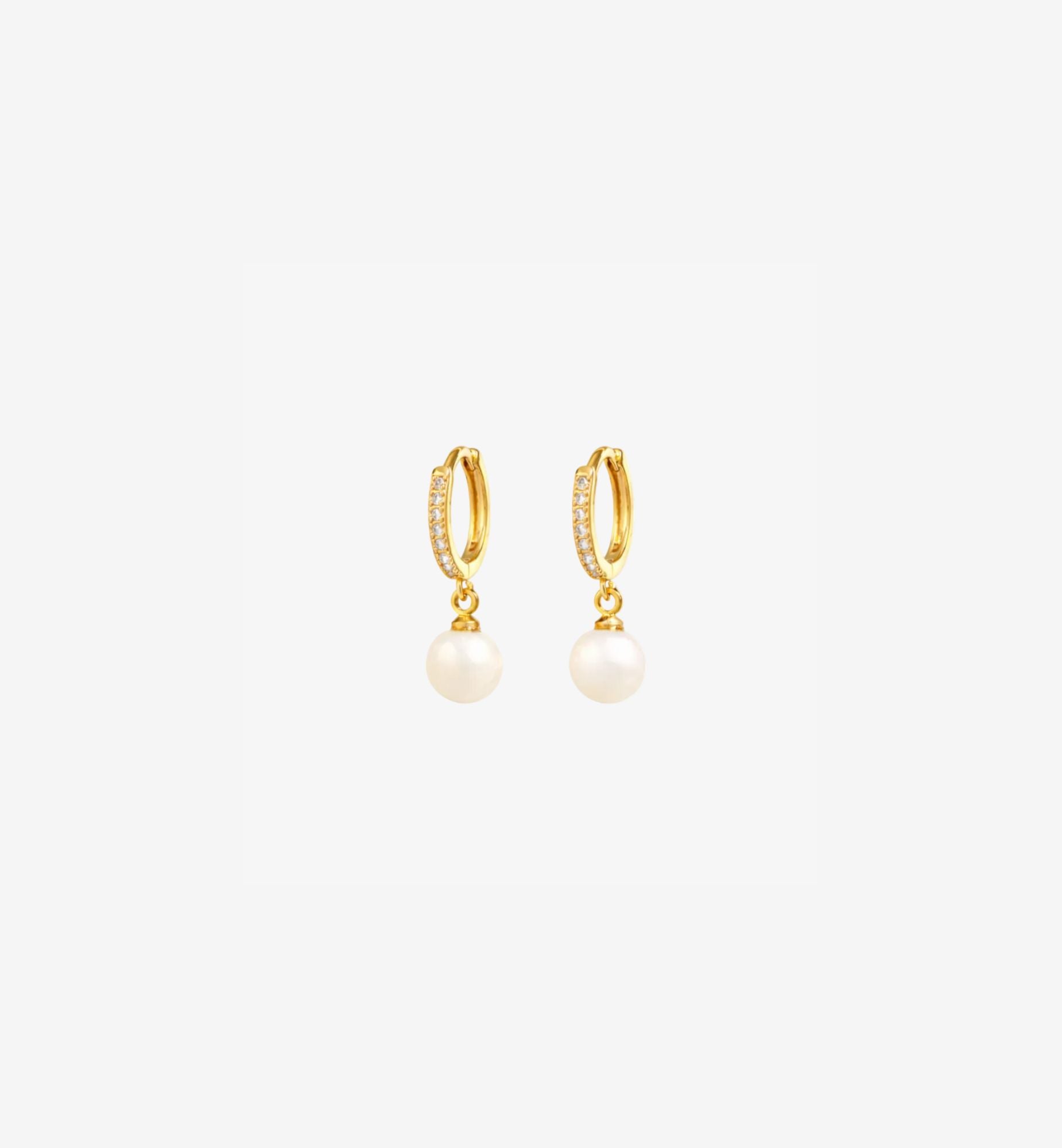 Shinju Gold Pearl Hoops