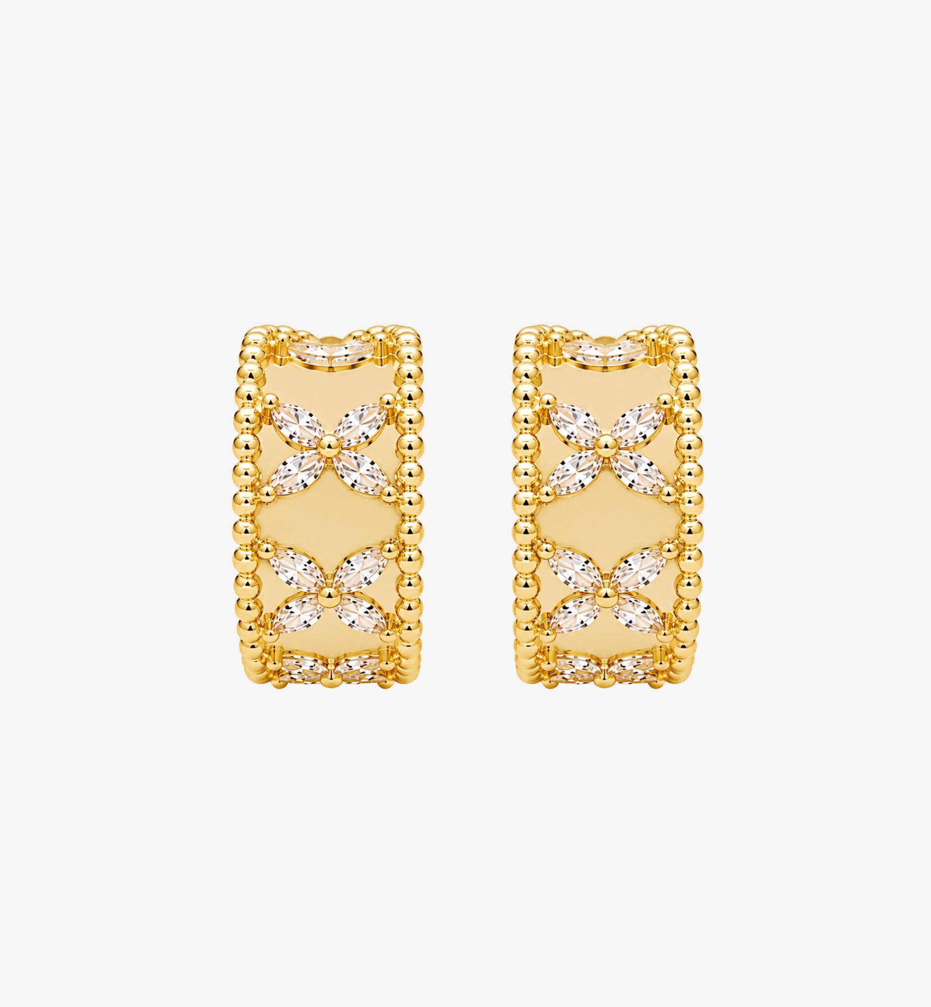 Kinmokusei Floral Beaded Hoop Earrings