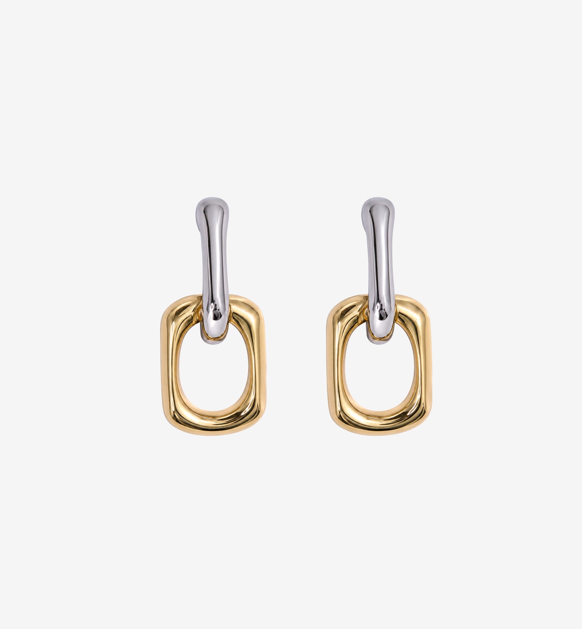 Shikaku Mixed Metals Chain Link Drop Earrings