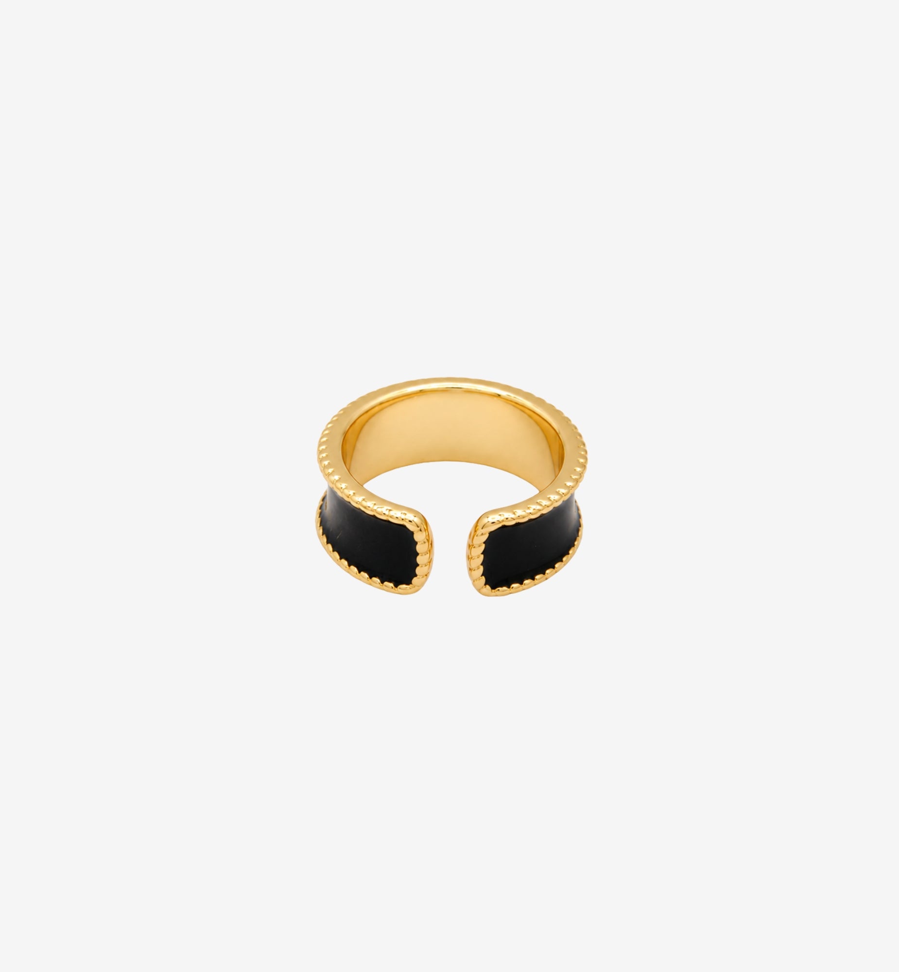 Kin Black and Gold Shell Ring