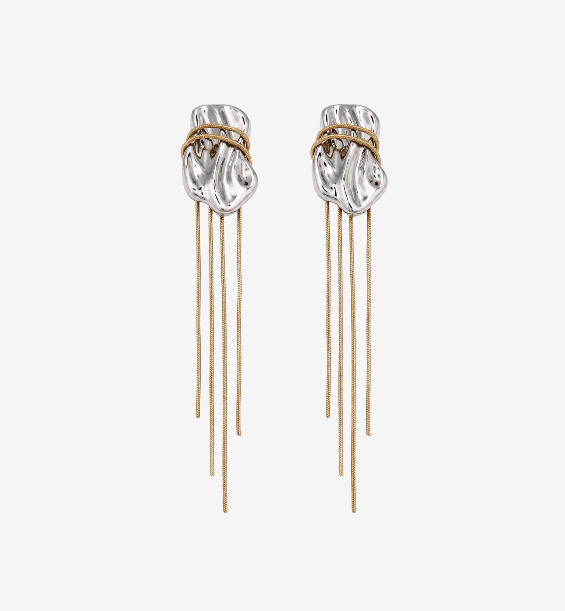 Nami Mixed Metals Chain Tassel Earrings