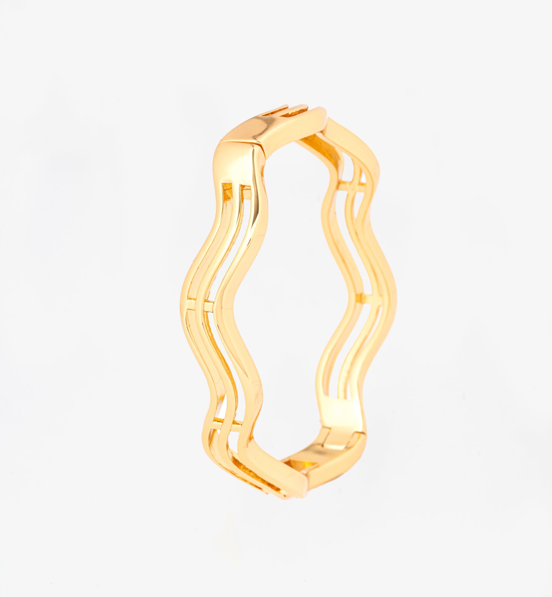Nami Gold Wave Earrings + Bangle