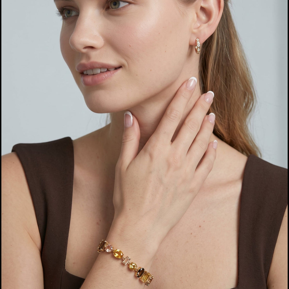Hanabi Mixed Gold Stone Bracelet