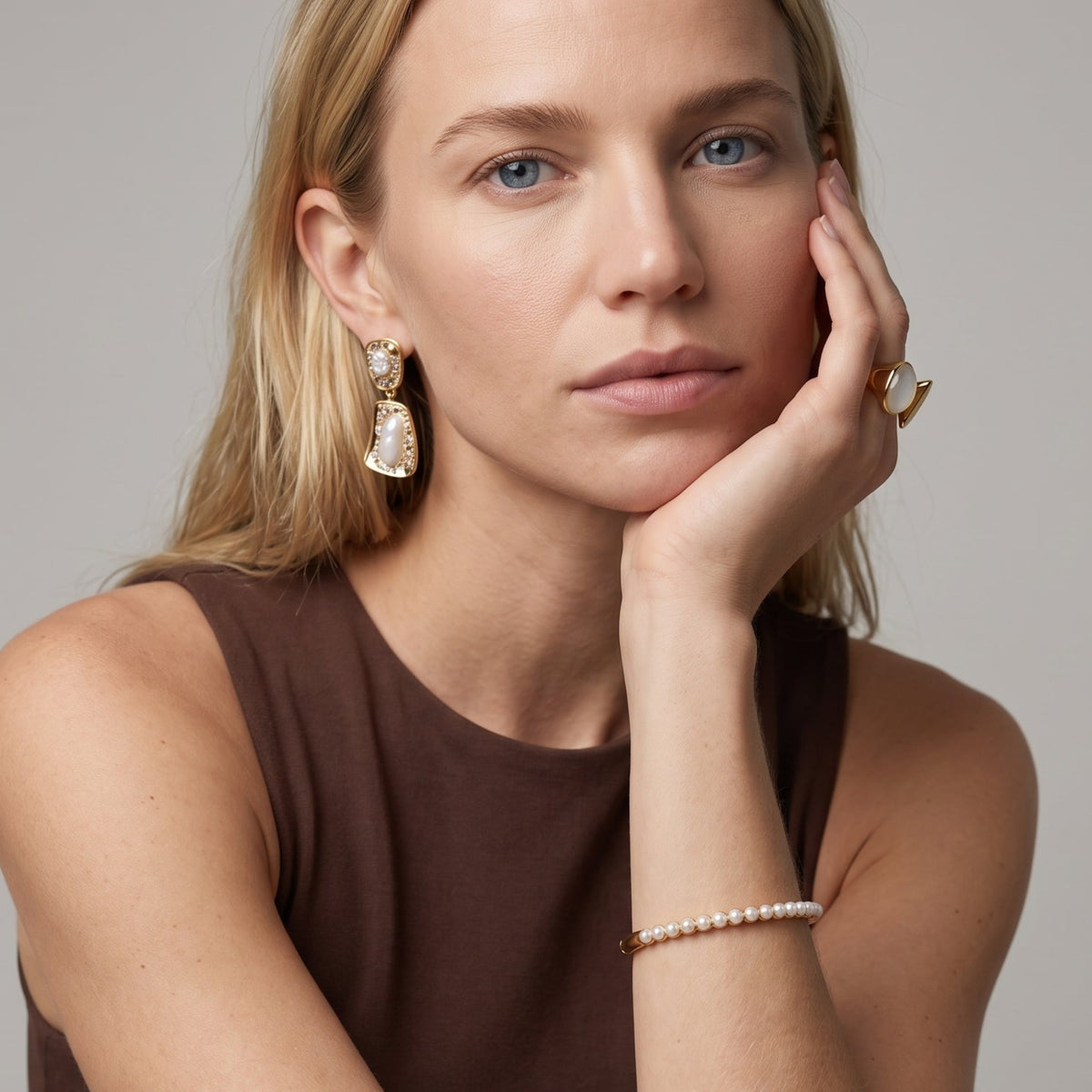 Shinju Mother of Pearl Shimmer Earrings